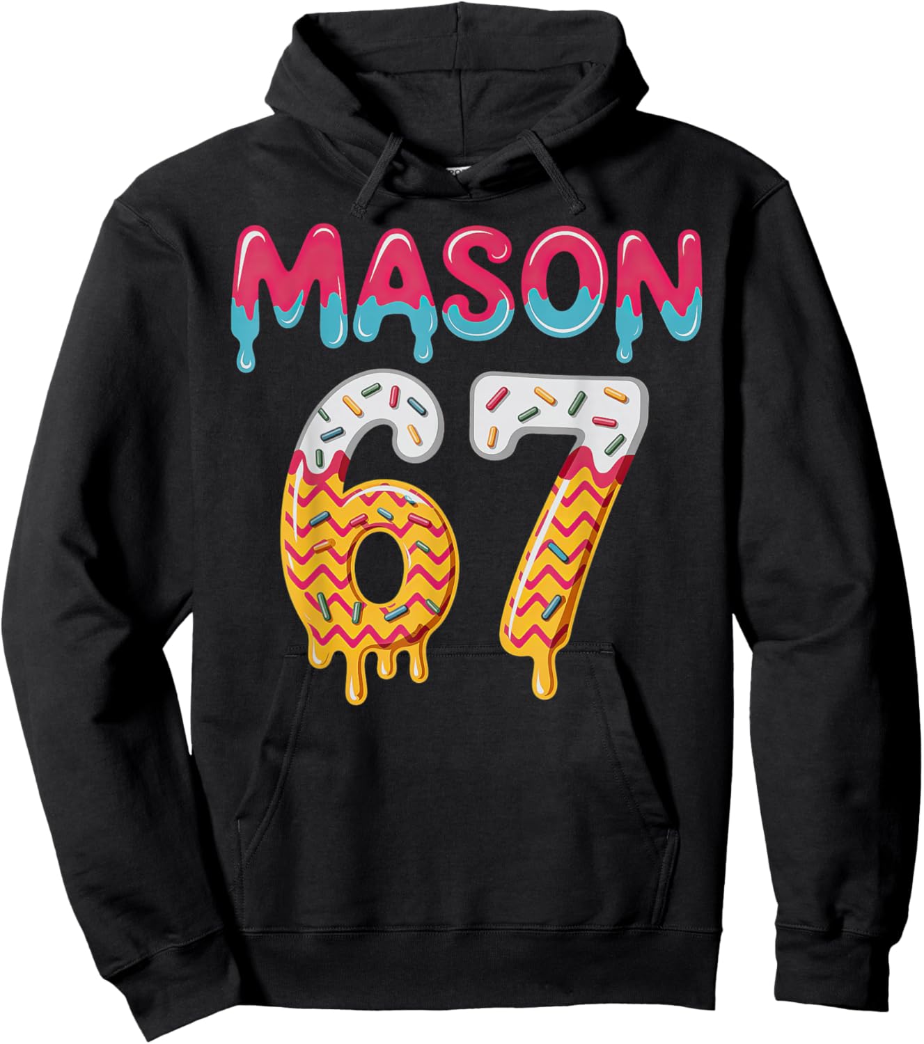 Six Seven Ice Cream Drip 67 Mason Meme Hoodie - Hoodie | Black