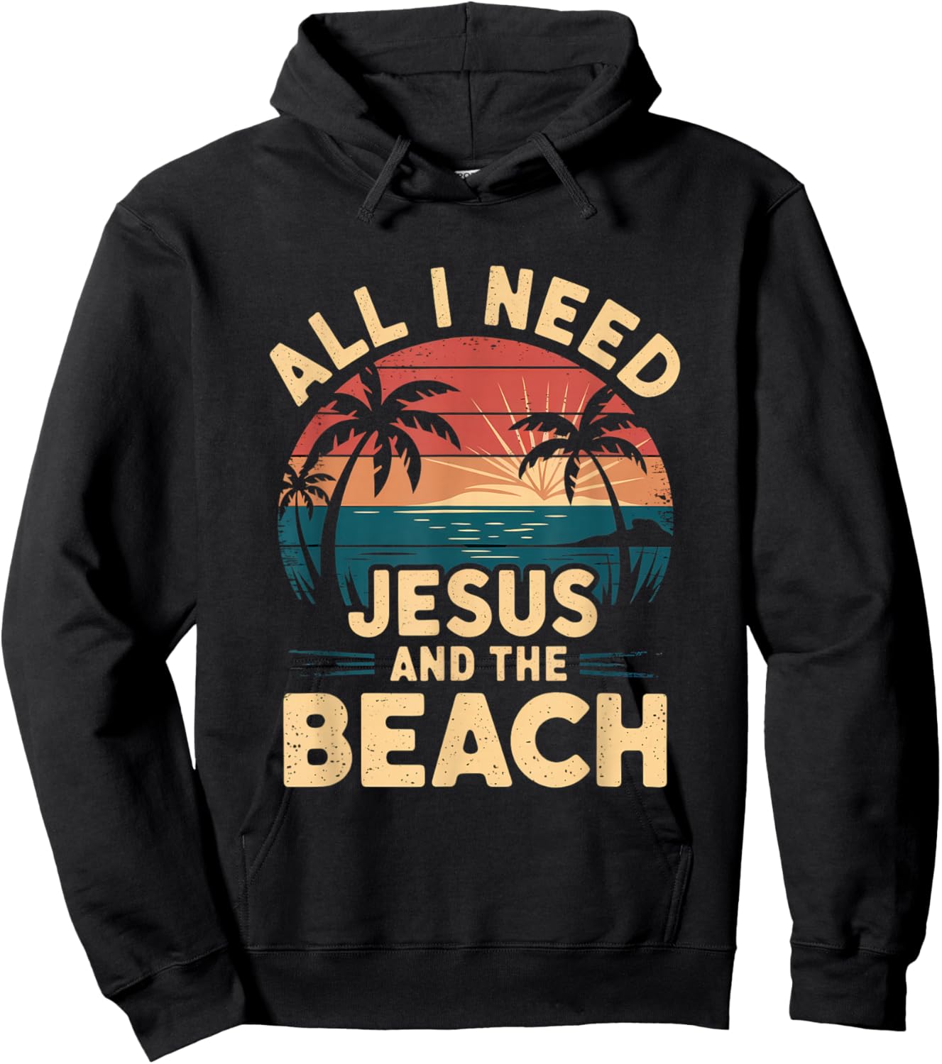 All I Need Jesus and The Beach Funny Christian Sun Vacation Hoodie - Hoodie | Black