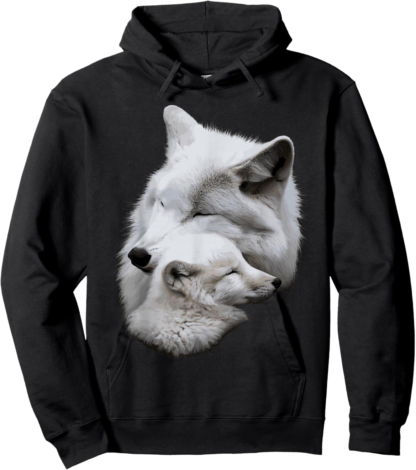 Wolf and Wolf Cub Men Wolf Lover Women Girls Cute Wolf Hoodie - Hoodie | Black