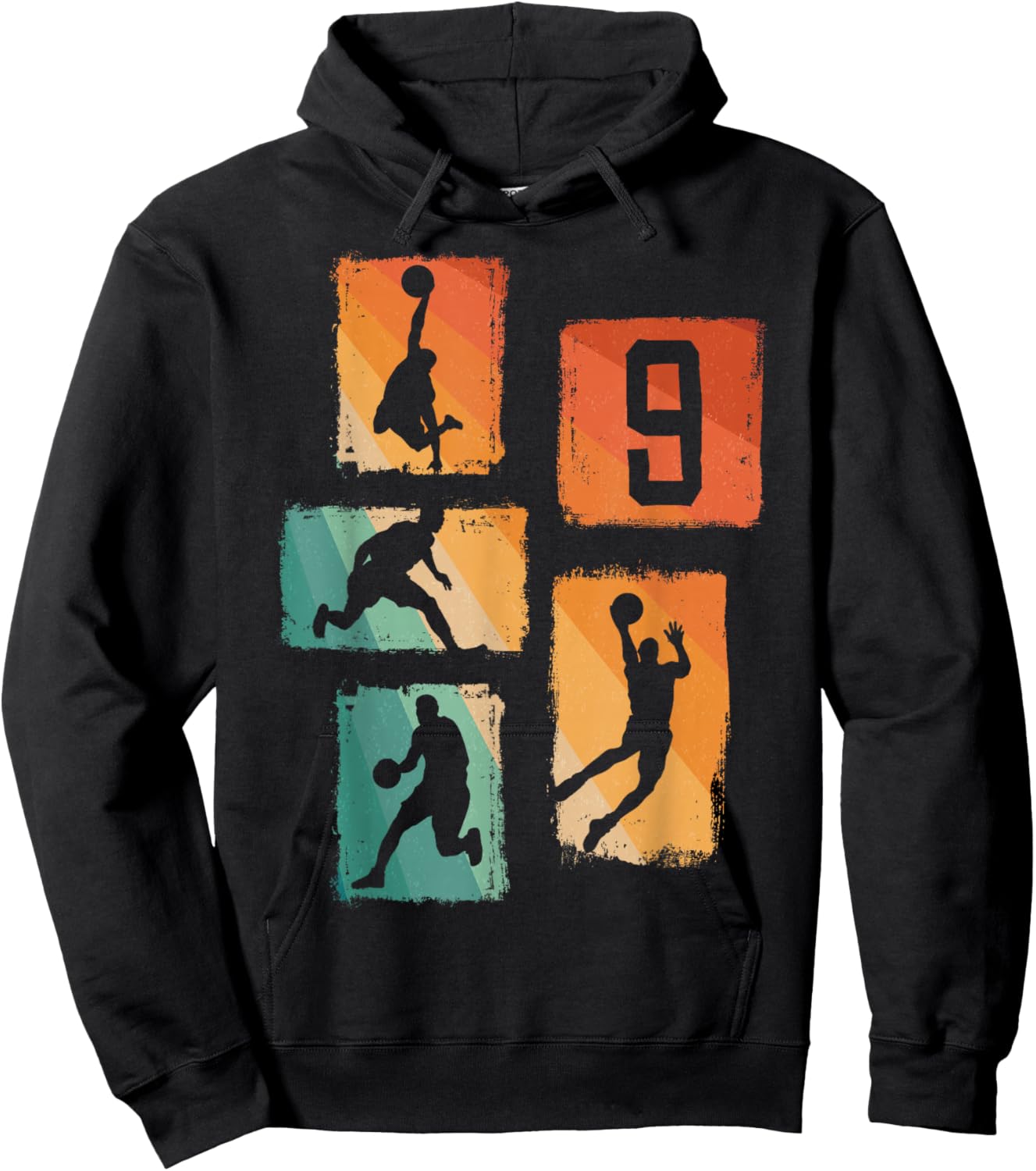 9th Birthday Boys Basketball Player Basketball 9 Years Old Hoodie - Hoodie | Black