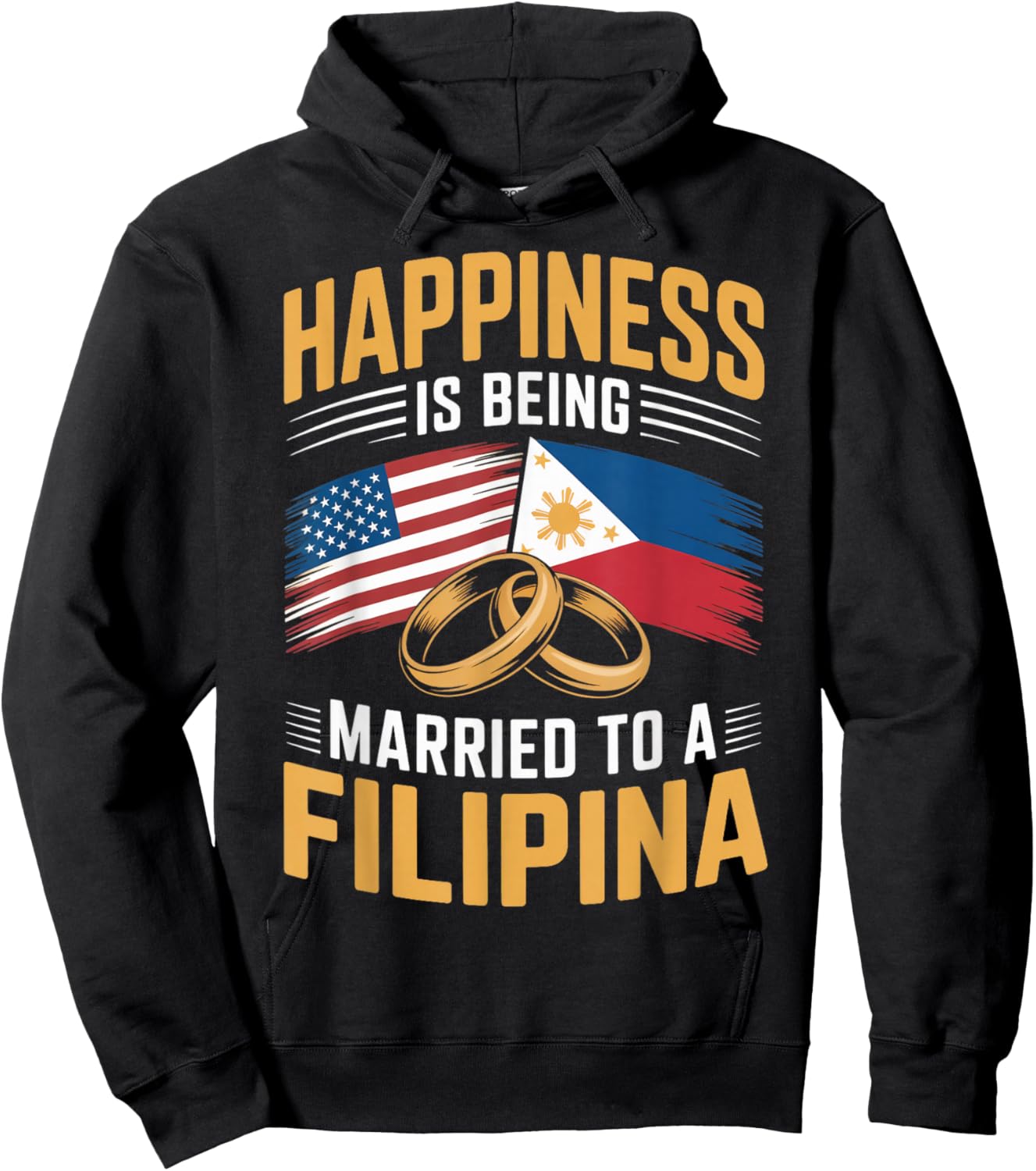 USA Married to Filipina Pinay Filipino Country Philippines Hoodie - Hoodie | Black