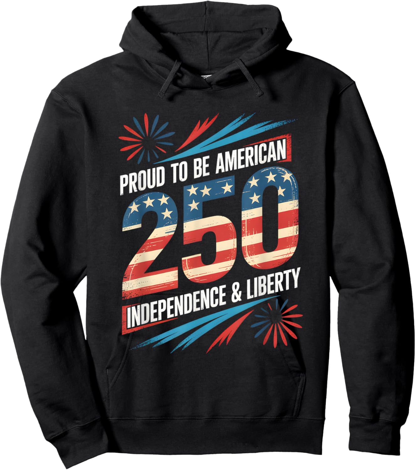 250 Years of Freedom | American 1776–2026 Patriotic Hoodie - Hoodie | Black