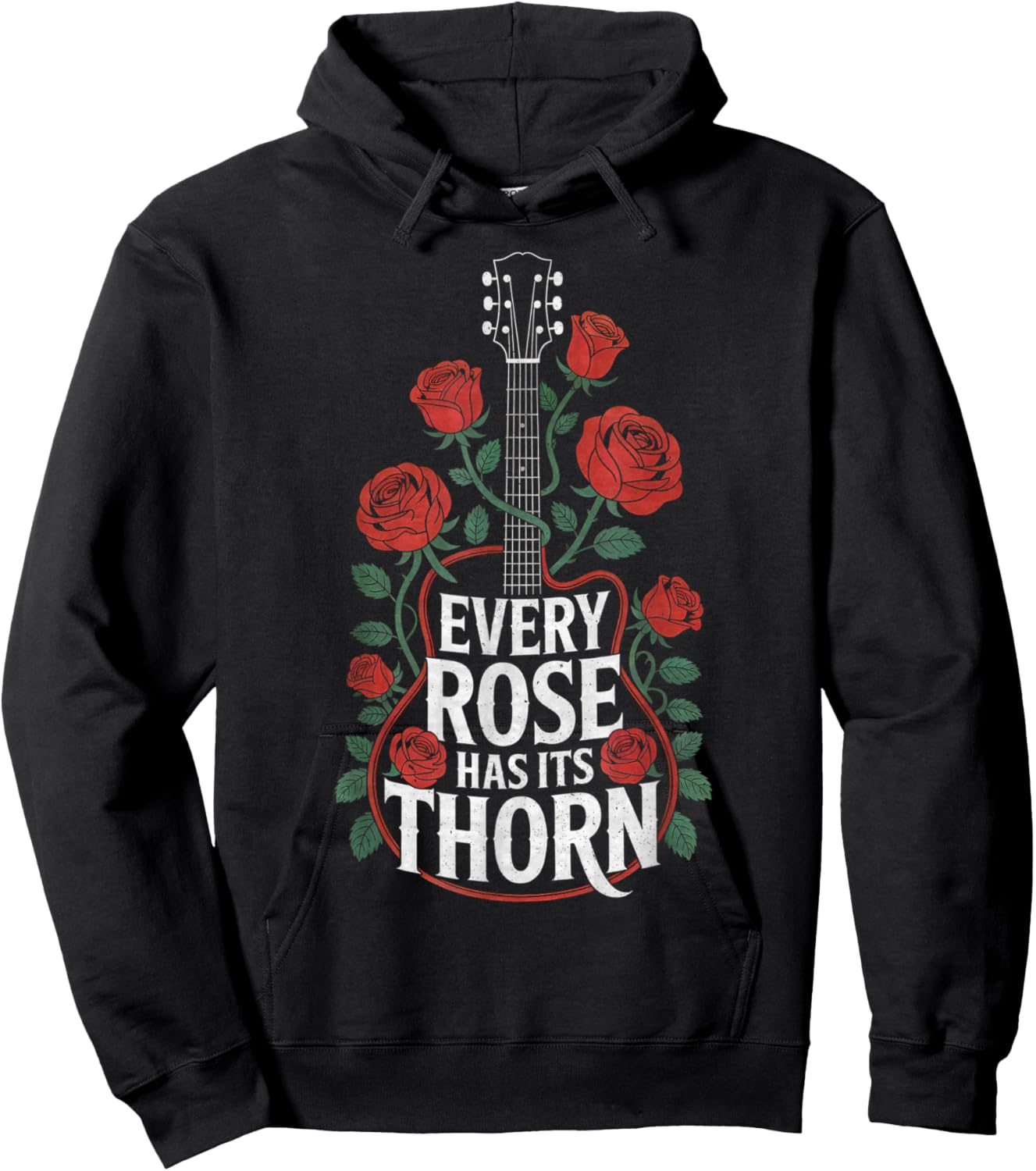Every Rose Has It's Thorn Guitarist Roses and Guitar Hoodie - Hoodie | Black