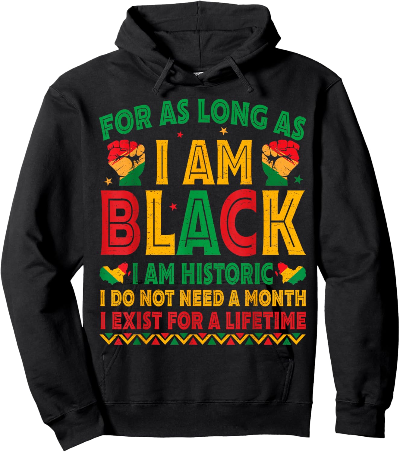 for As Long As I Am Black I Am Historic Black History Month Hoodie - Hoodie | Black