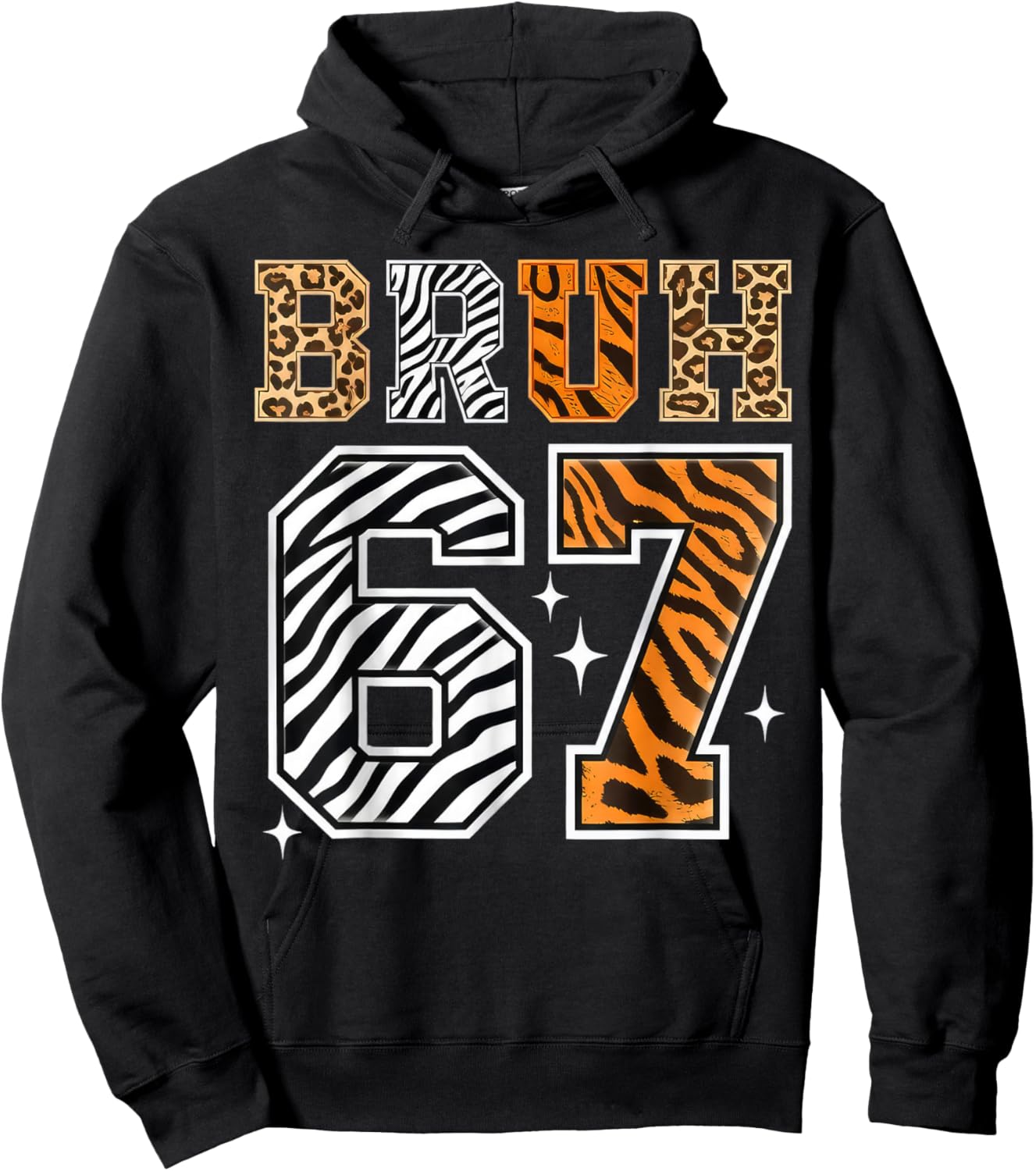 Bruh 67 Meme Safari Animals Wildlife Zookeeper Boy Kids Hoodie - Hoodie | Black