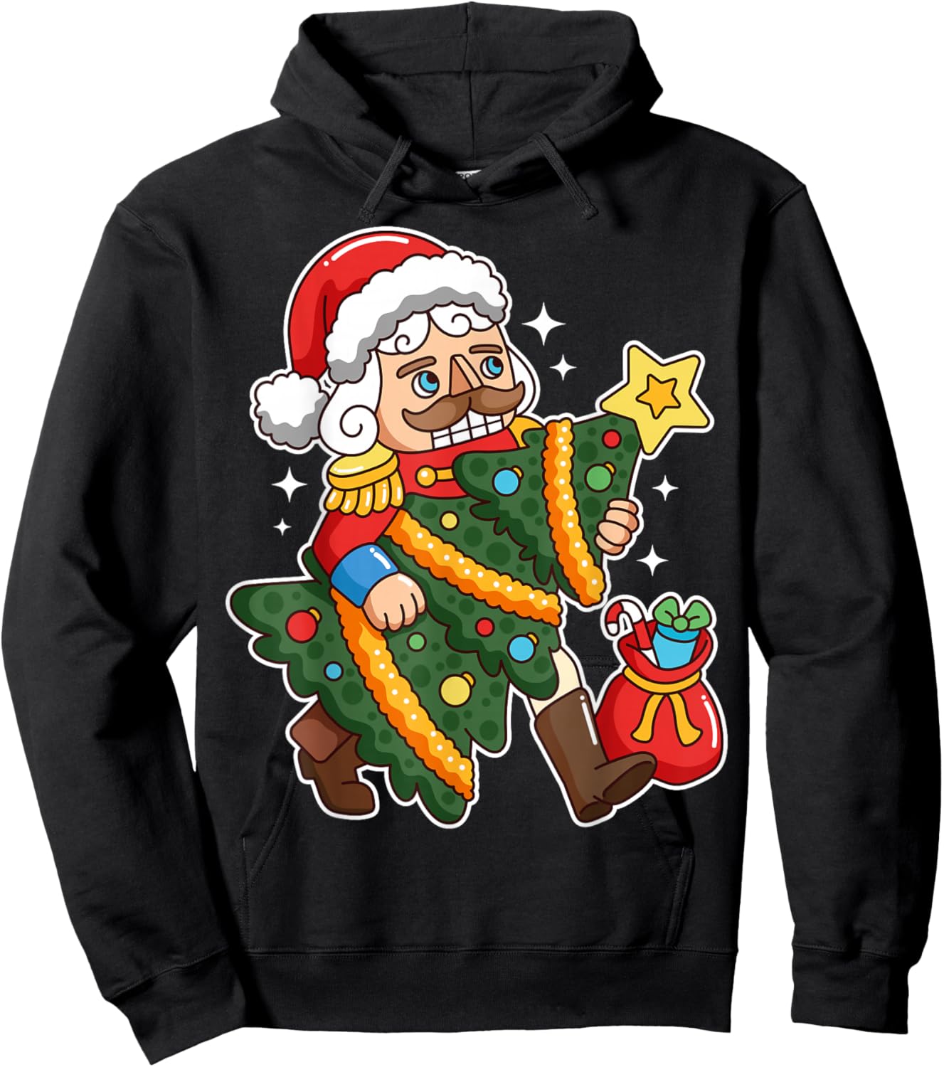 Nutcracker Christmas Tree Funny Festive Holiday Ballet Dance Hoodie - Hoodie | Black