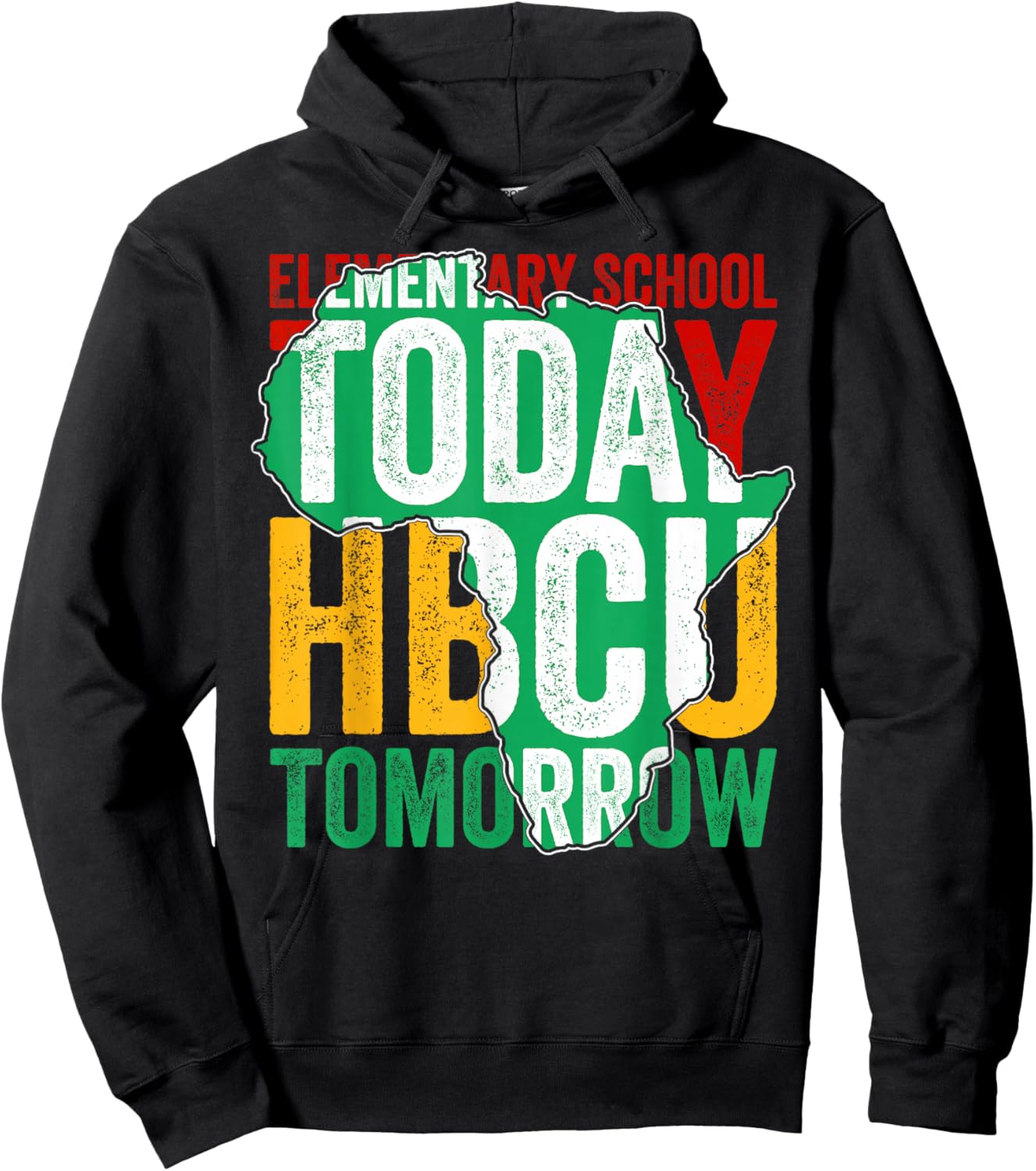 Elementary School Today HBCU Tomorrow Africa Map Afro Kids Hoodie - Hoodie | Black