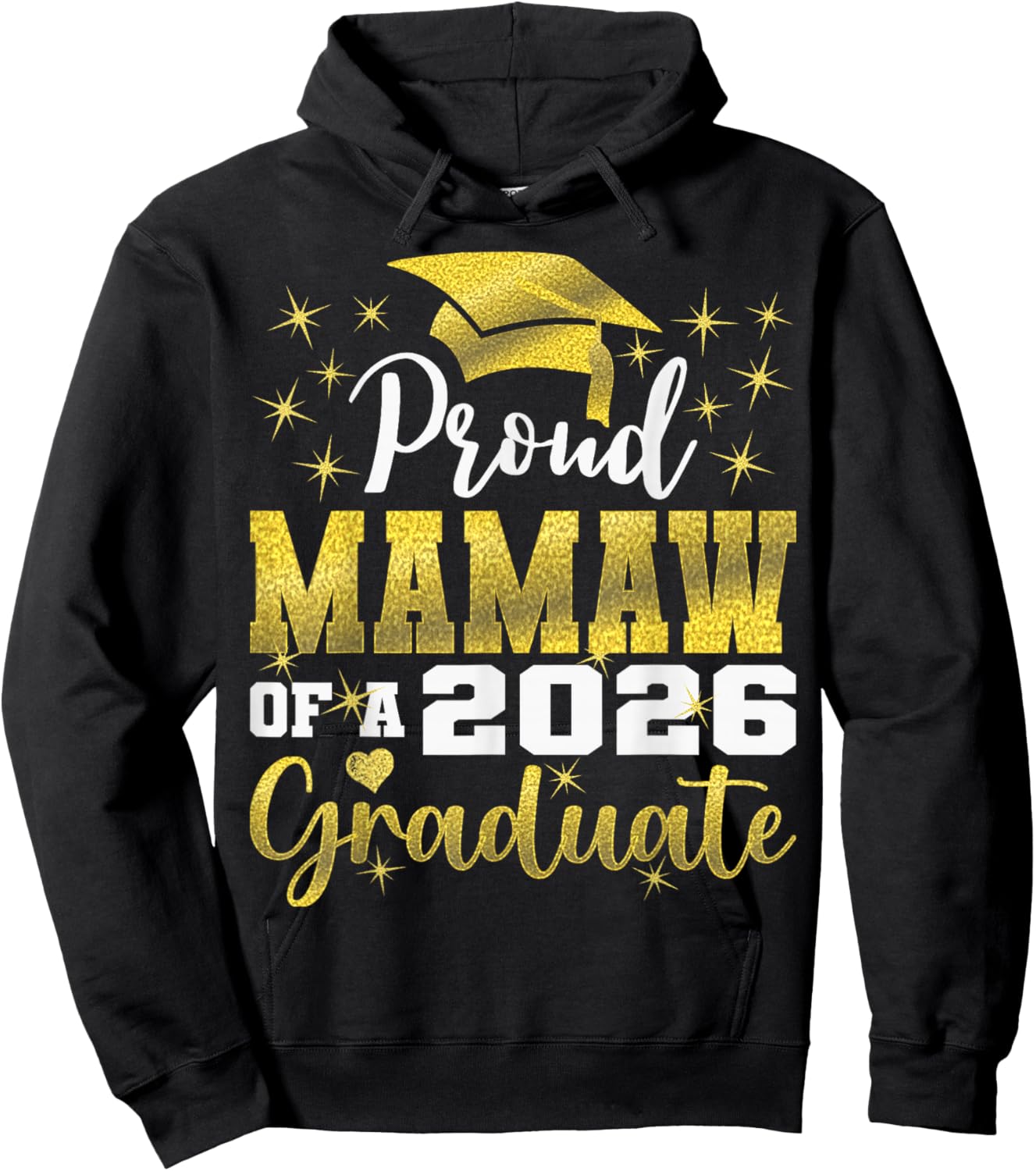 Super Proud Mamaw of 2026 Graduate Senior Graduation Family Hoodie - Hoodie | Black