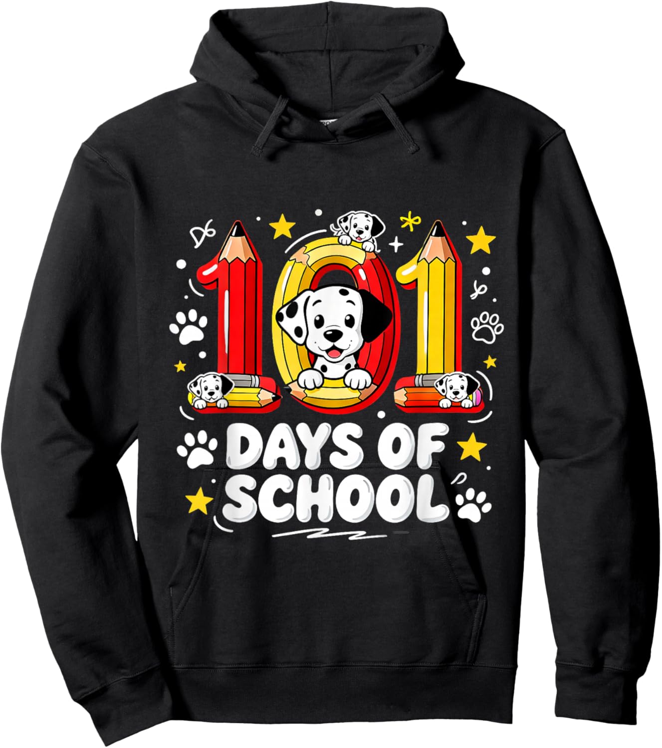 101 Days of School Cute Puppy Classroom Design Hoodie - Hoodie | Black