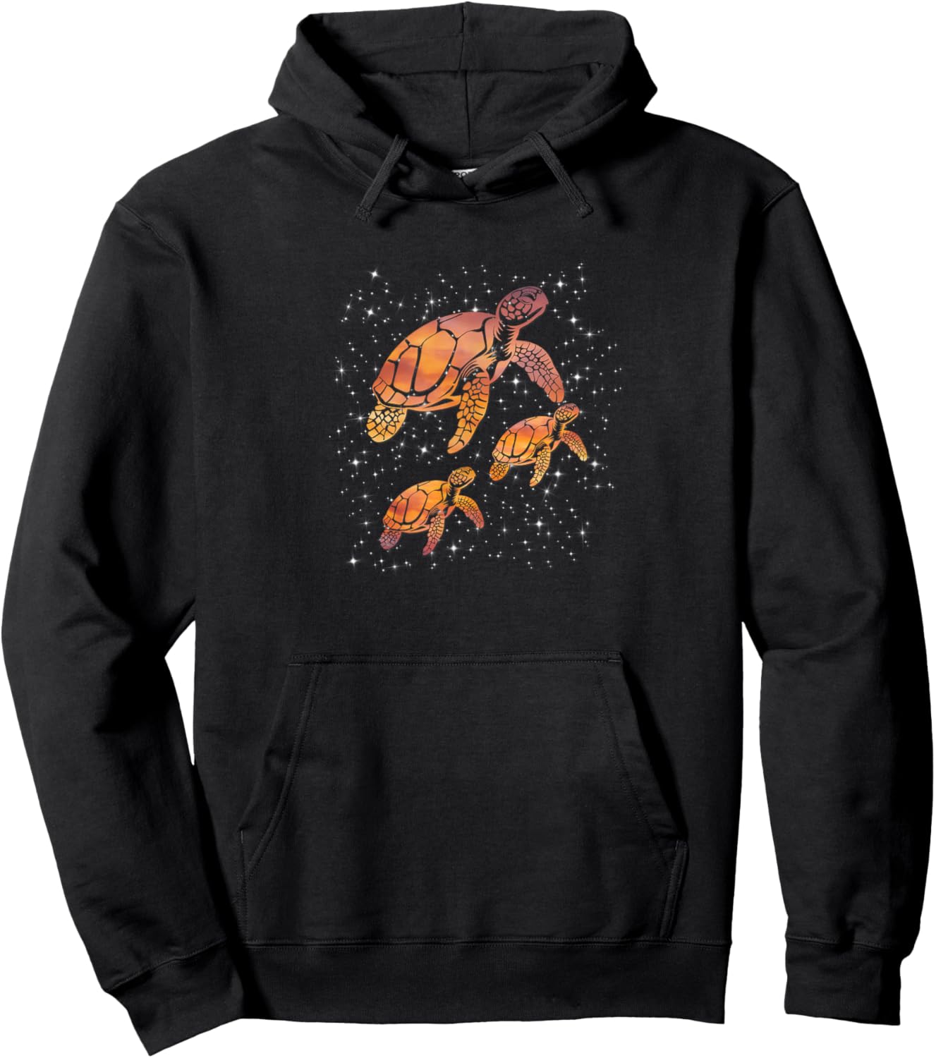 Cosmic Sea Turtles Starry Galaxy Hoodie - Hoodie | Black