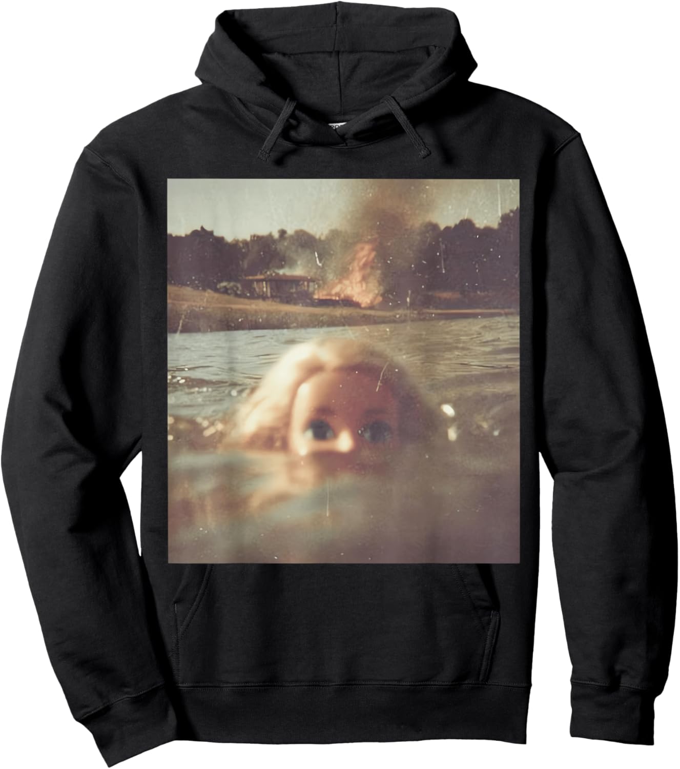Funny Doll Face Swimming Meme Hoodie - Hoodie | Black