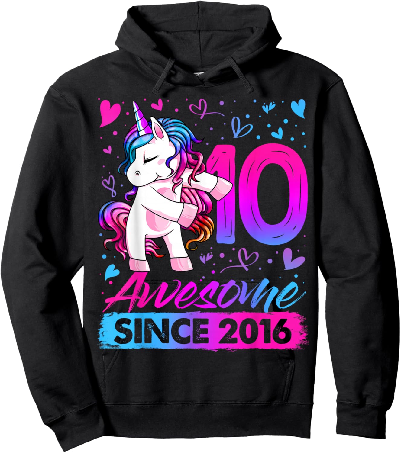 10th Birthday Shirt Girl 10 Year Old Gifts 10 Birthday Girl Hoodie - Hoodie | Black