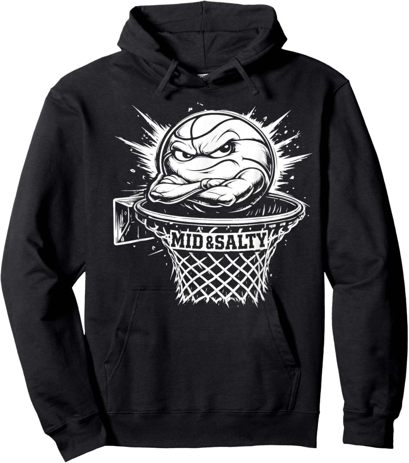 Mid and Salty Basketball Grumpy Ball Hoodie - Hoodie | Black