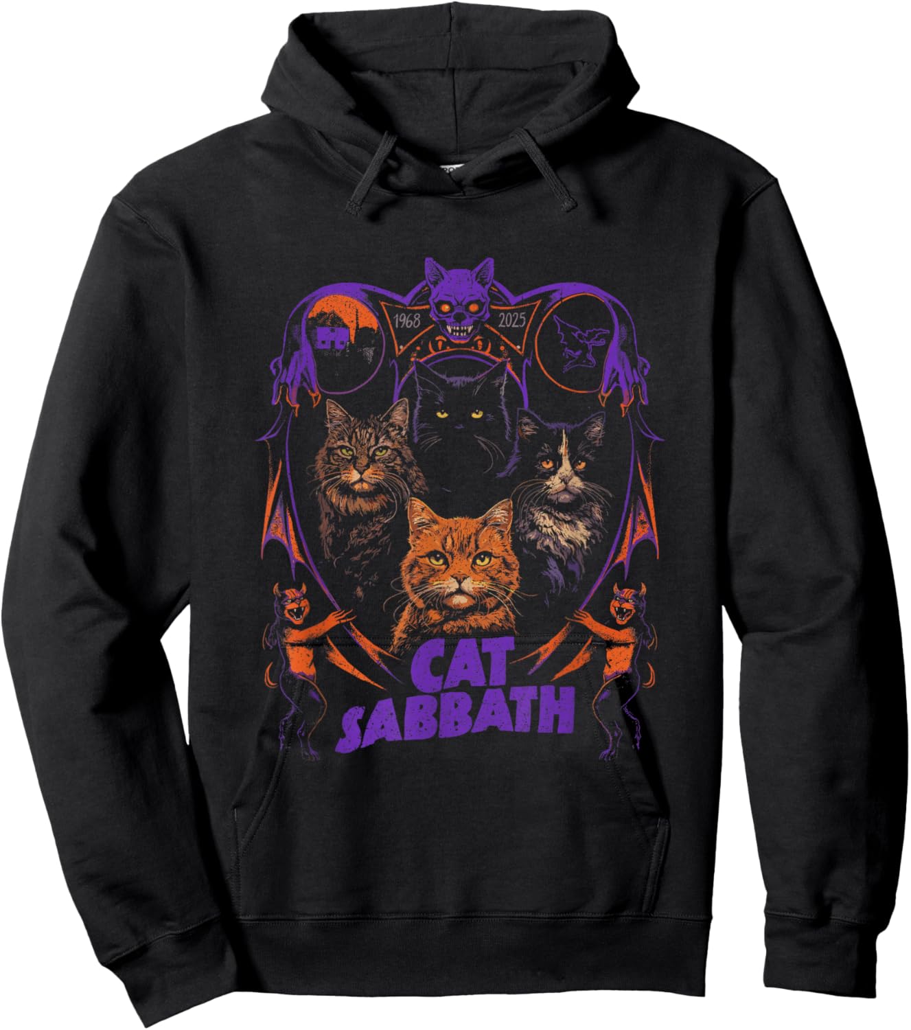 Cat Sabbath Feline Heavy Rock Band Parody Hoodie - Hoodie | Black