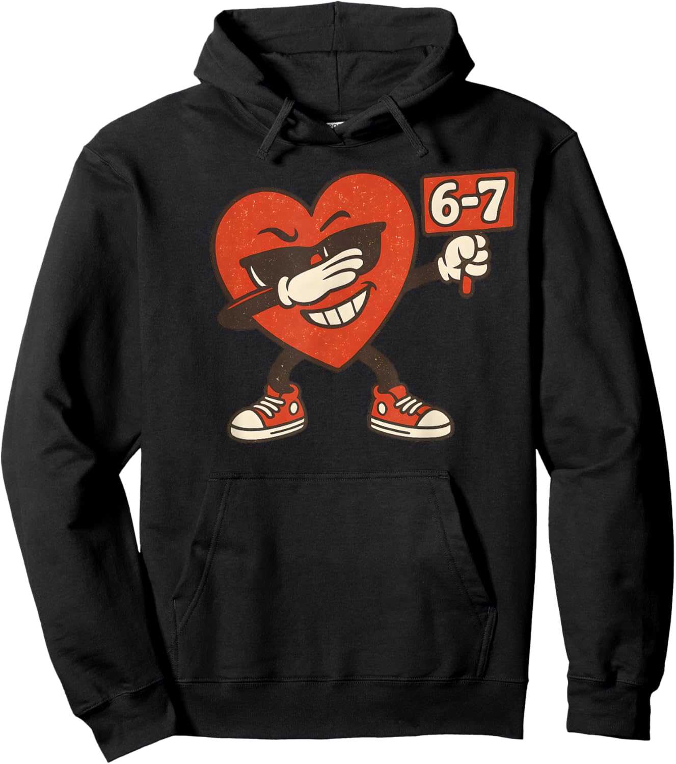 67 Valentin'es Day Heart Girls Boys Kids 6 7 Meme Six Seven Hoodie - Hoodie | Black