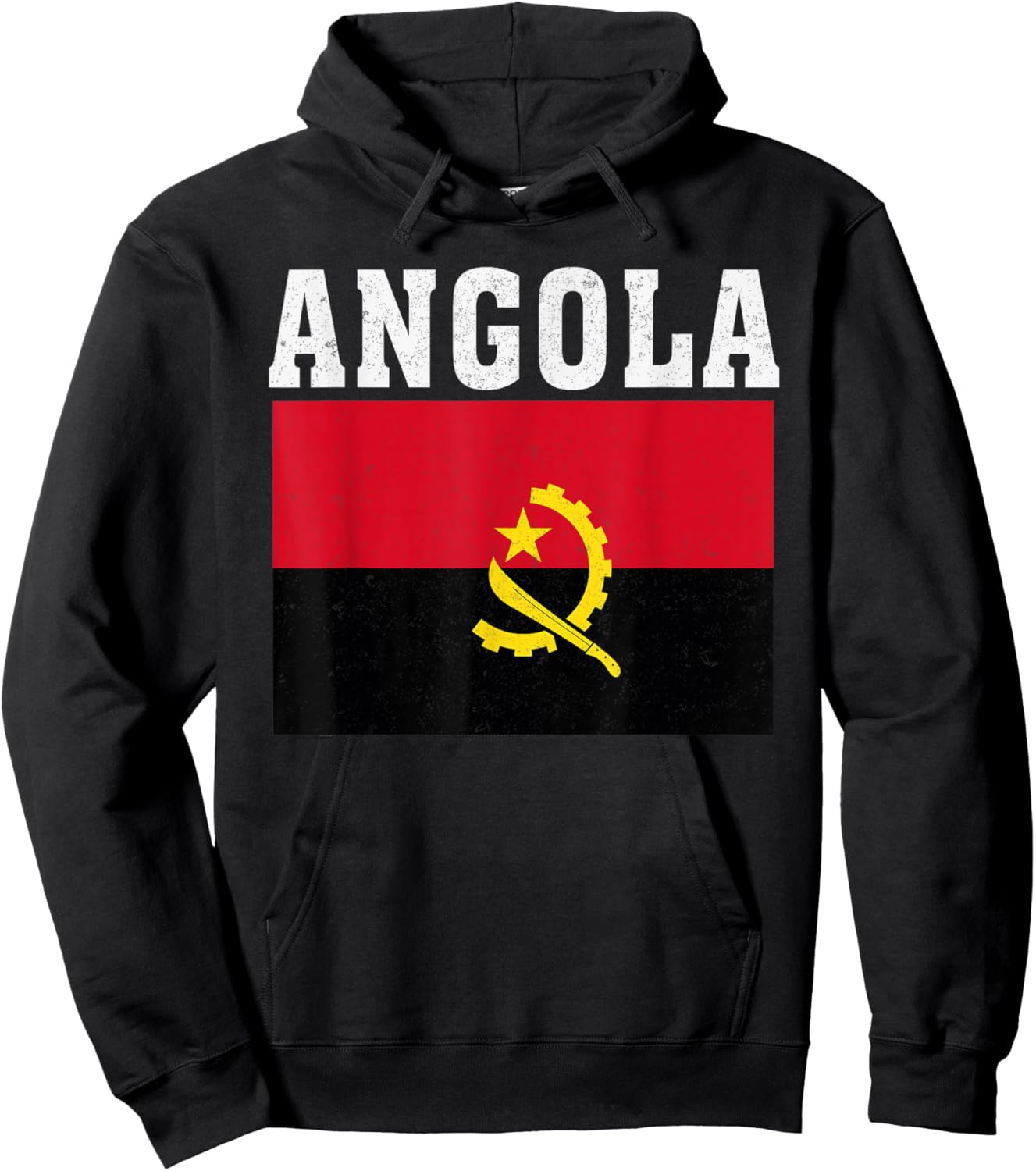 Angola Flag Patriotic National Roots Souvenir Hoodie - Hoodie | Black