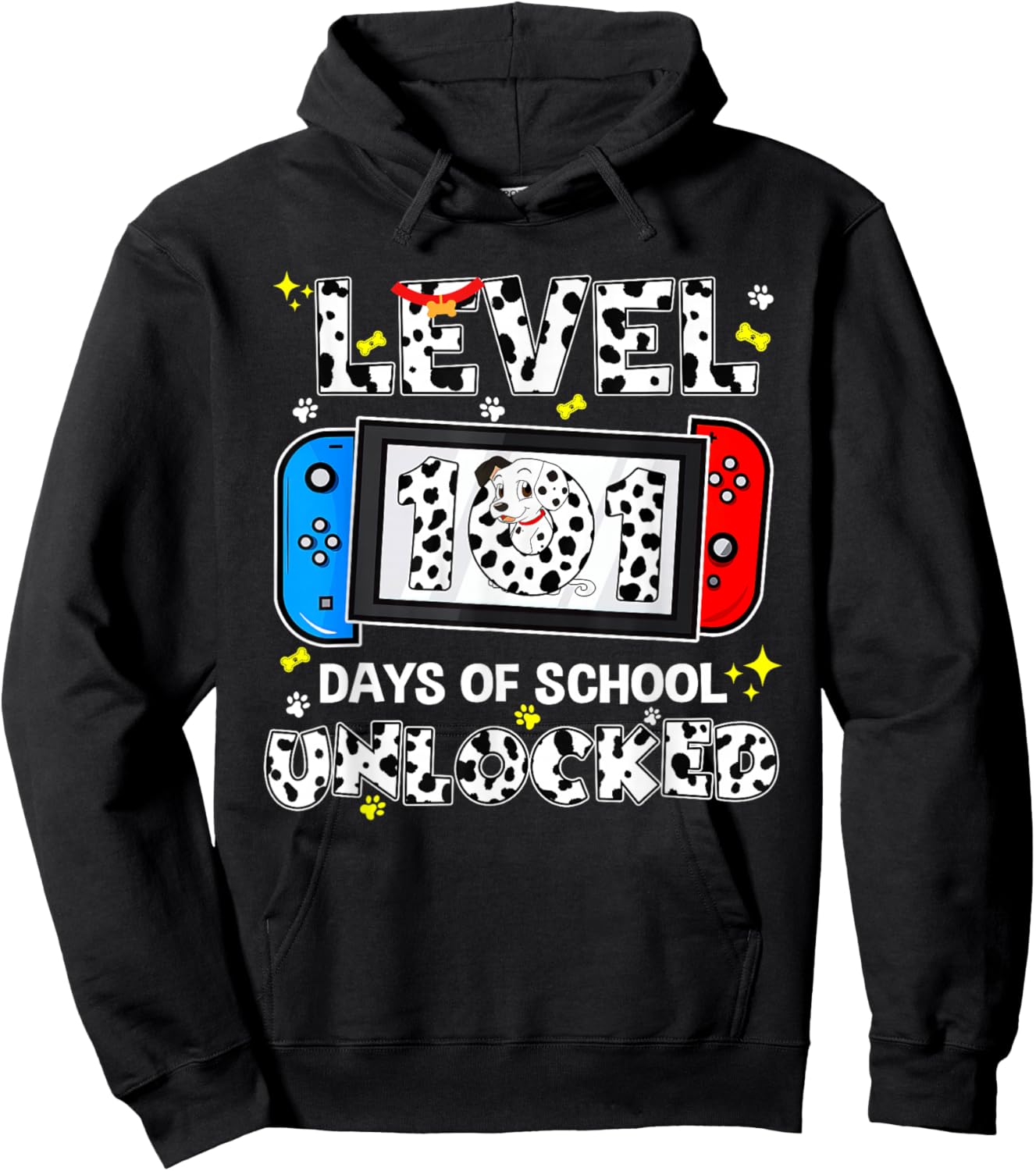 Level Unlocked 100 Days of School 101 Days Game Controller Hoodie - Hoodie | Black
