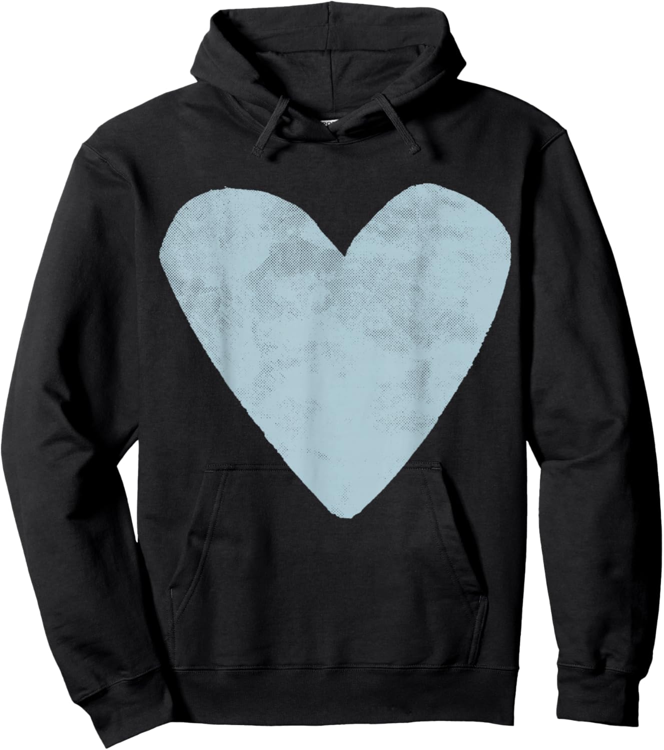 Cute Valentines Day Designer Heart Pastel Blue Valentine Hoodie - Hoodie | Black