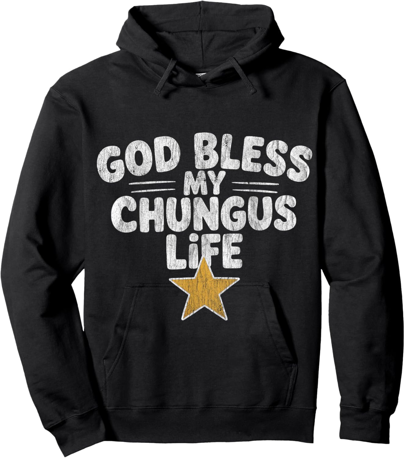 God Bless My Chungus Life Funny Meme Quote Retro Hoodie - Hoodie | Black