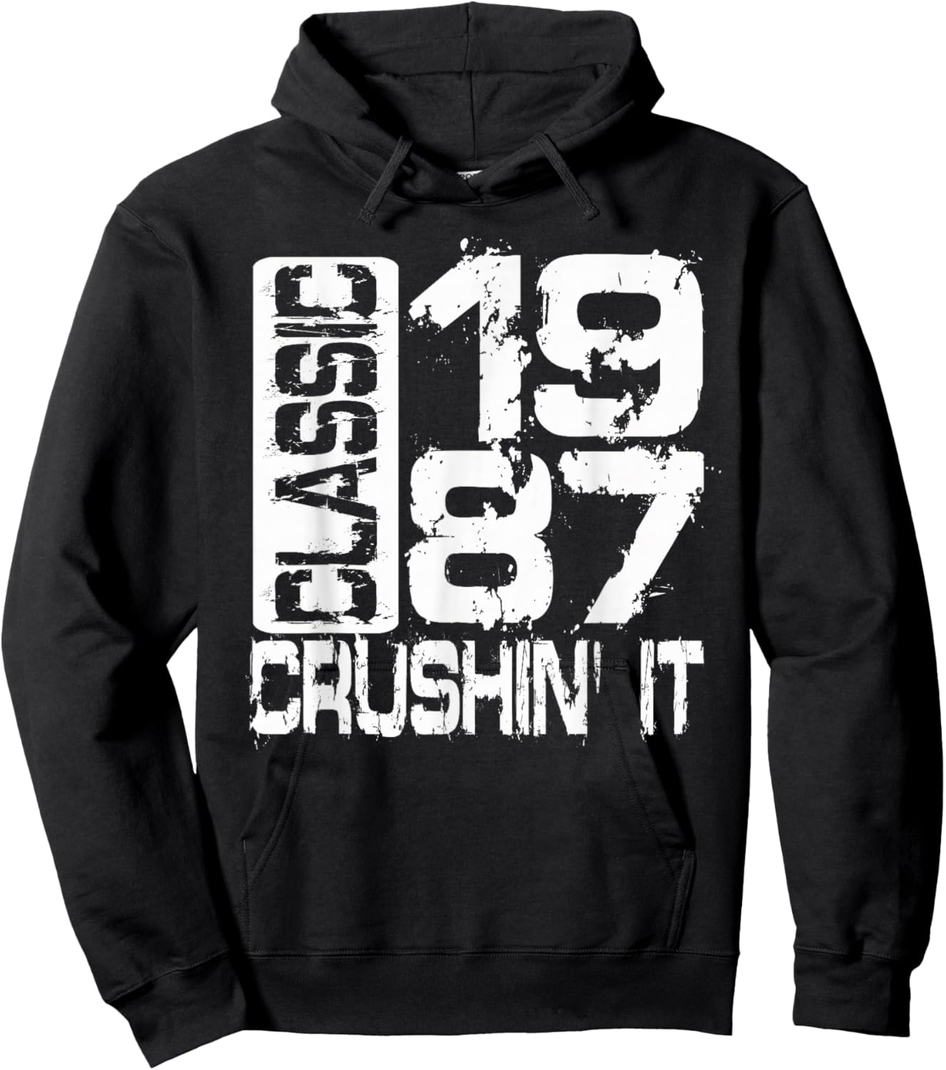 Born in 1987, Classic 1987 Crushin’ It Grunge Birthday Hoodie - Hoodie | Black