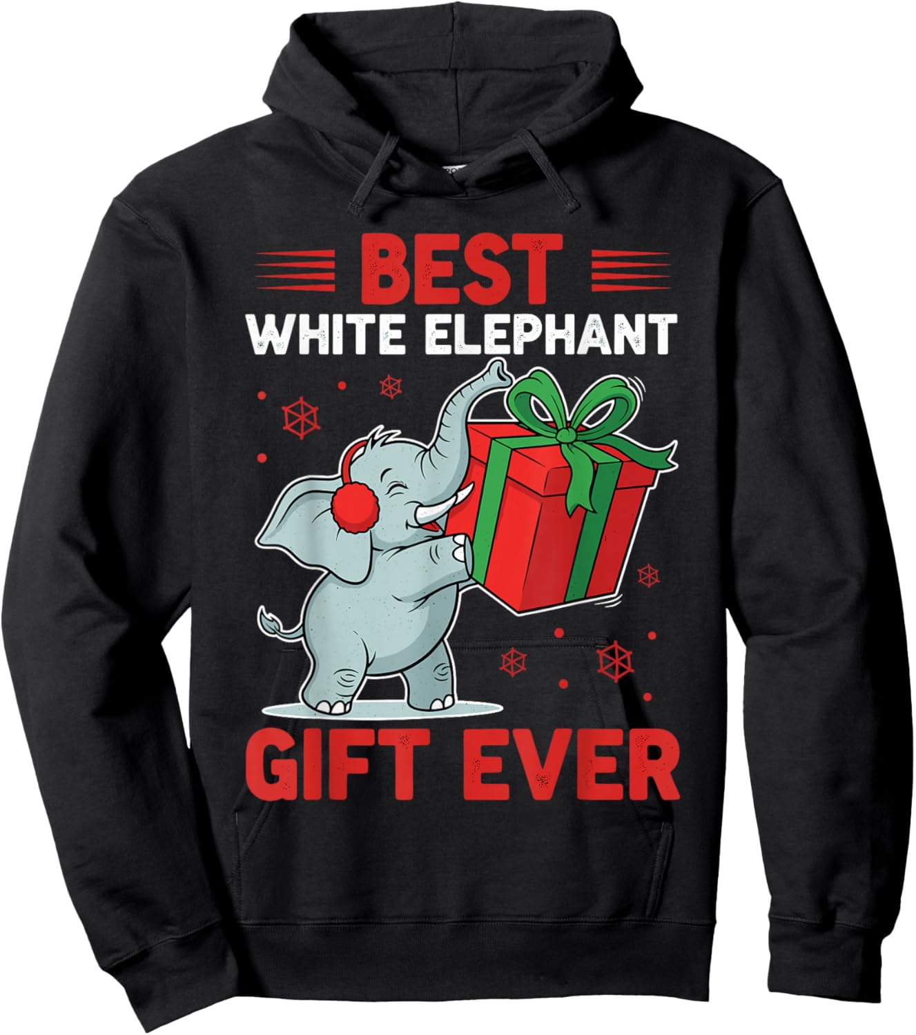 Christmas White Elephant Shirts, Best White Elephant Ever Hoodie - Hoodie | Black
