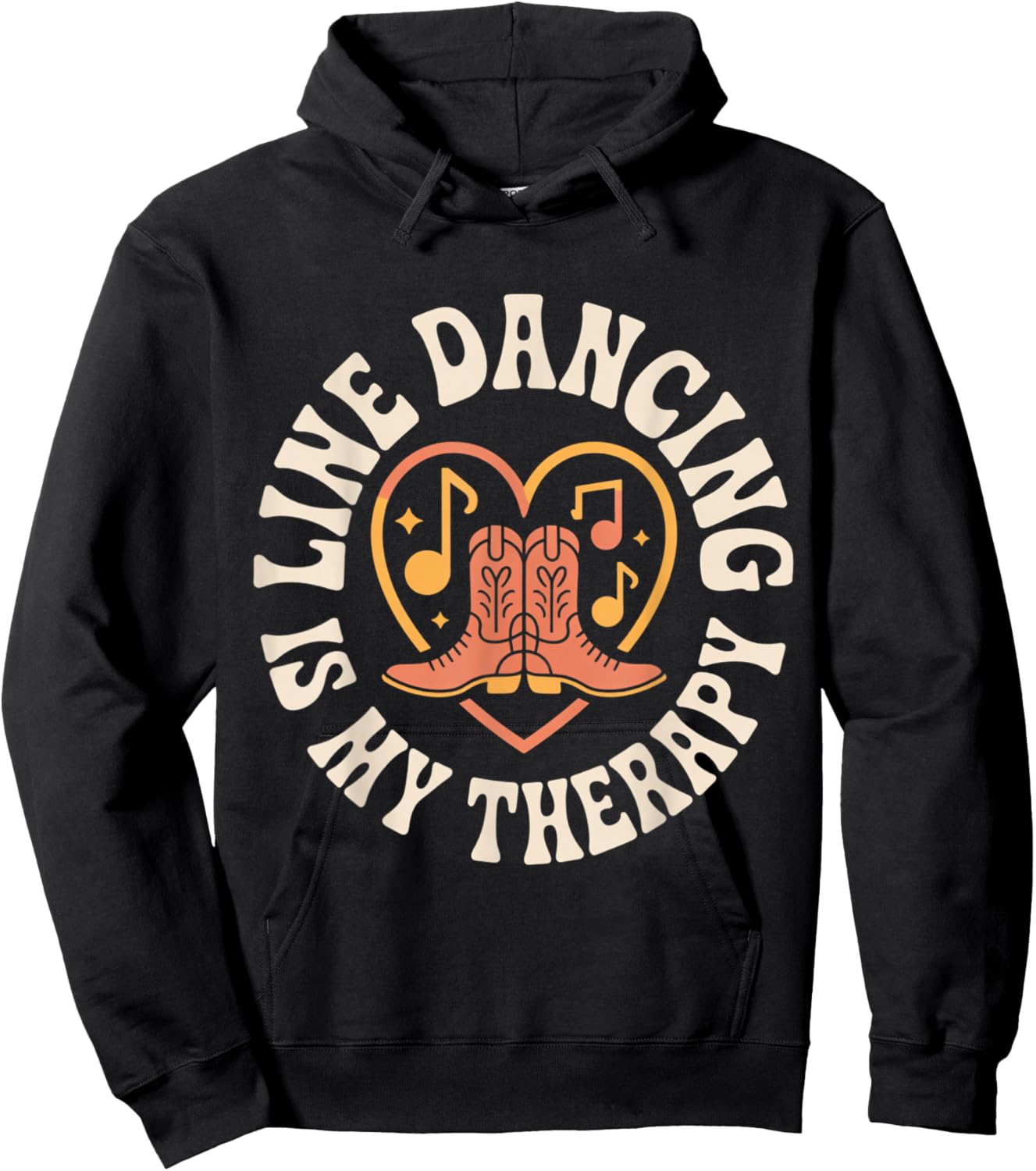 Line Dancing is My Therapy Hoodie - Hoodie | Black