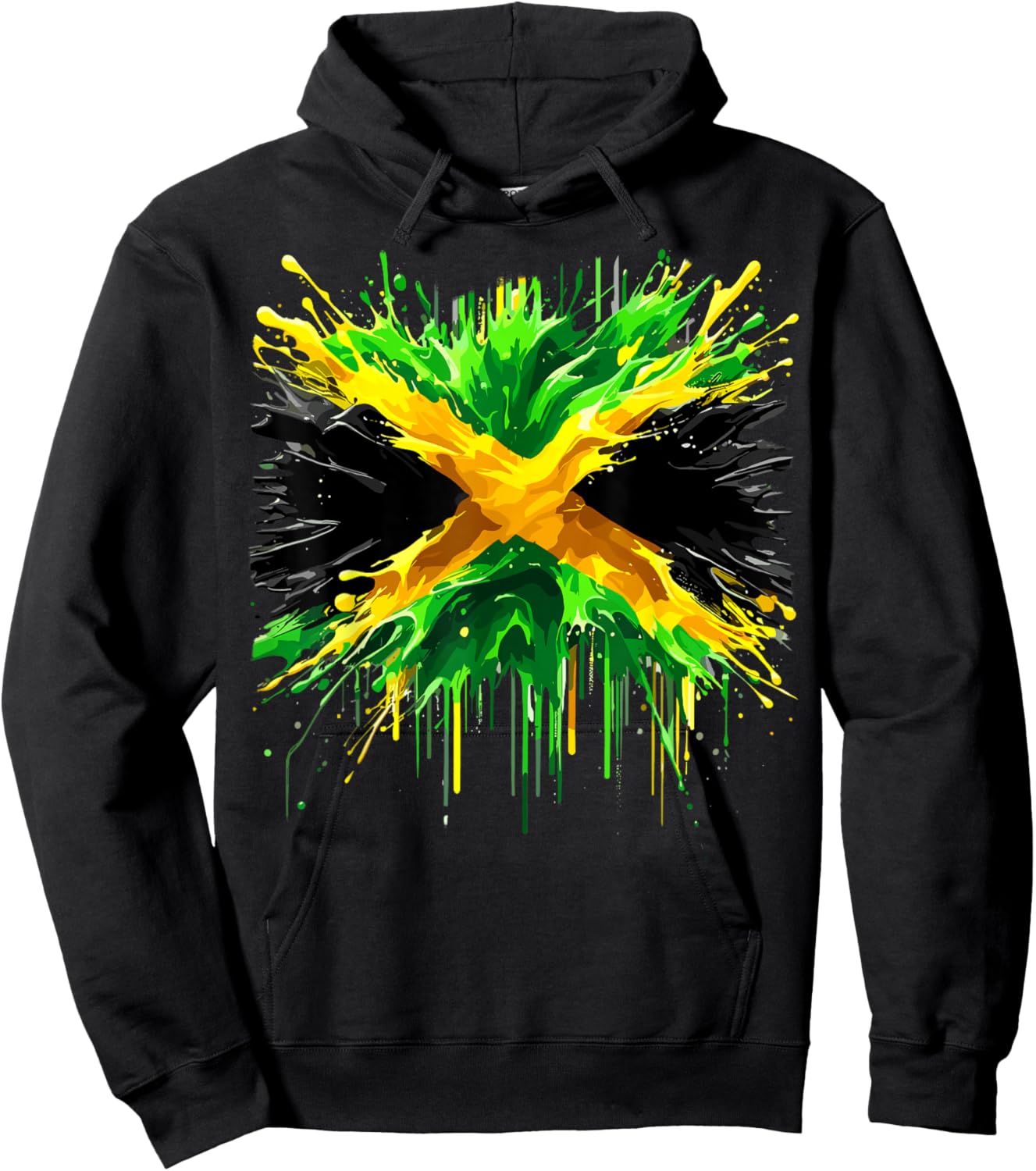 Jamaican Flag Splash Jamaica Hoodie - Hoodie | Black