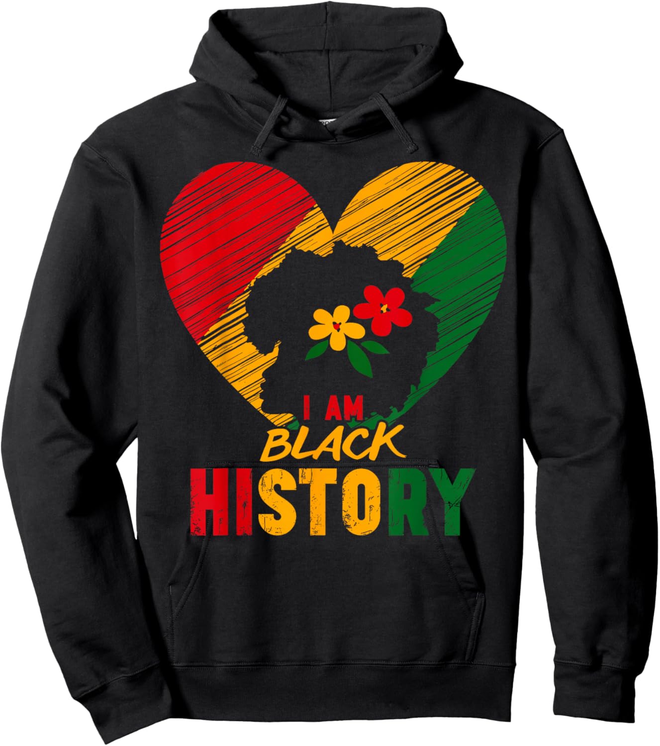 Black History Month African Pride Heart Love Melanin Women Hoodie - Hoodie | Black