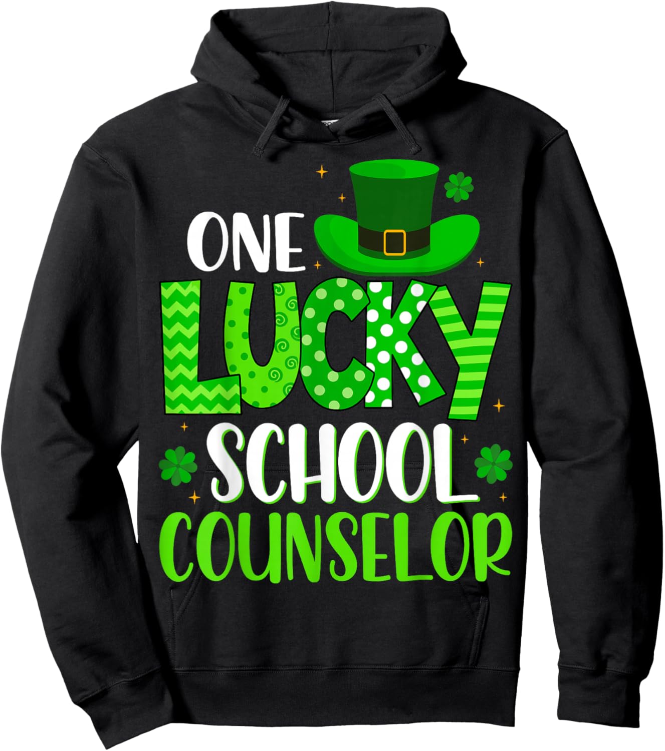 One Lucky School Counselor - St Patricks Day Hoodie - Hoodie | Black
