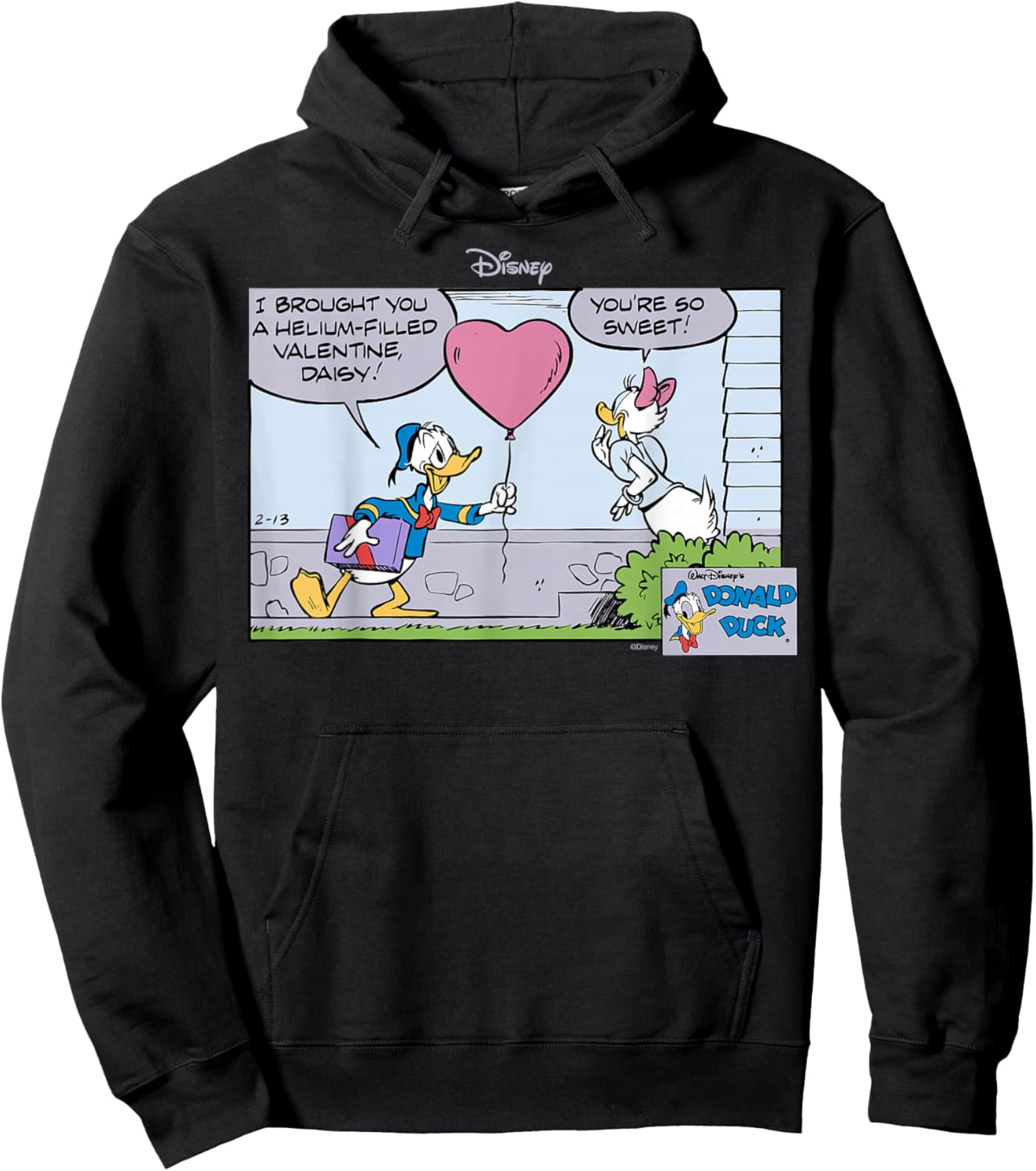 Disney Mickey and Friends Donald and Daisy Valentines Hoodie - Hoodie | Black