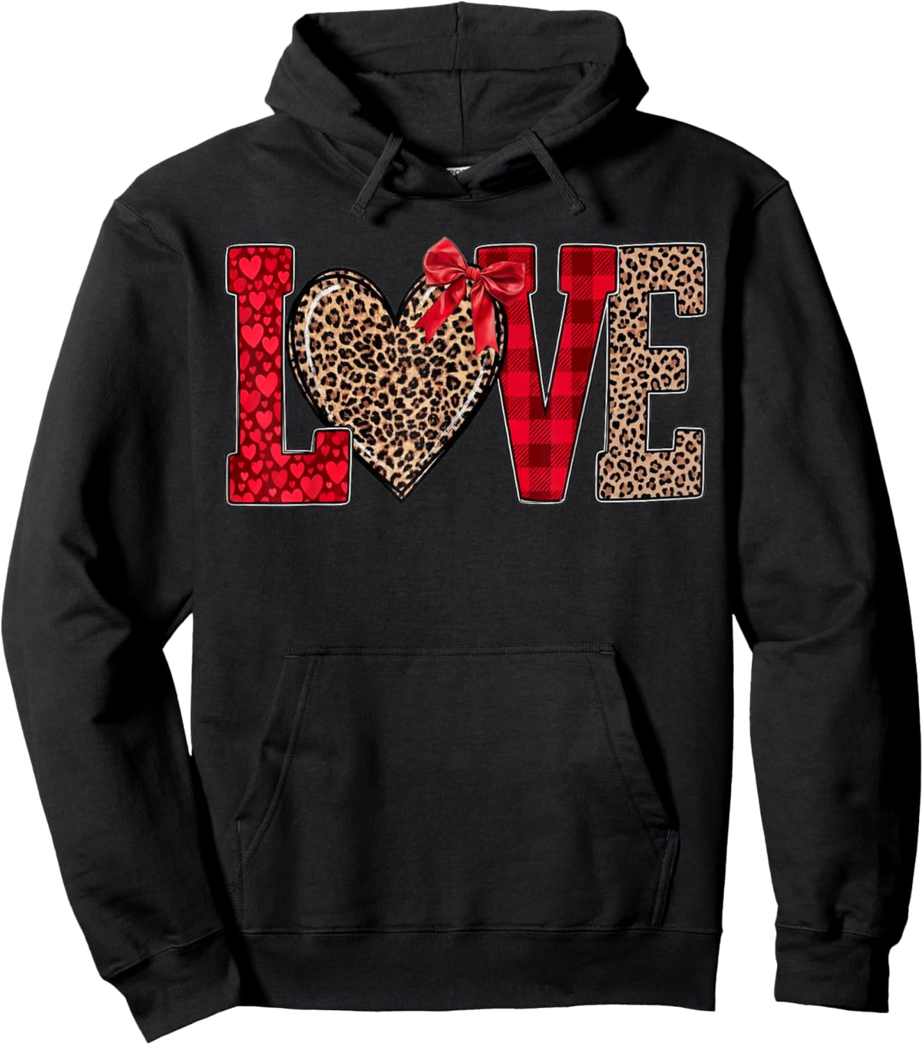 Leopard Love, Mama Valentine Hoodie - Hoodie | Black