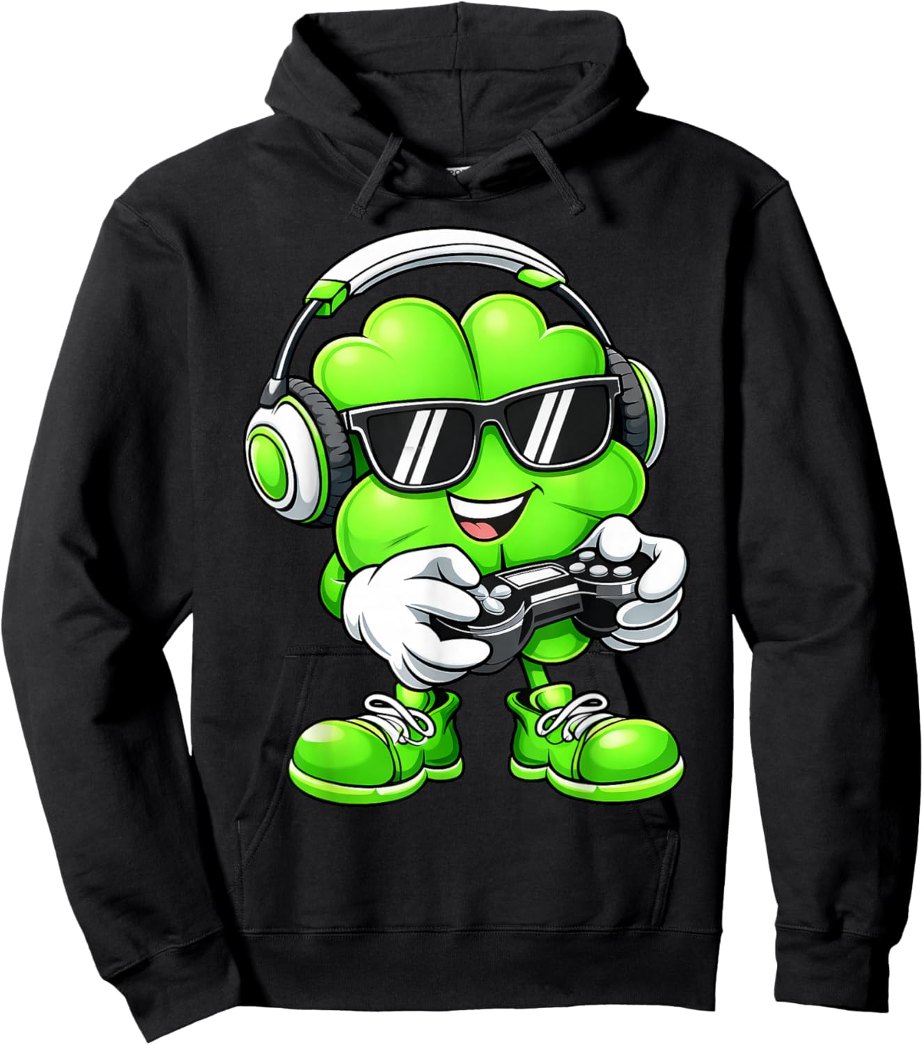 Funny Shamrock Gaming Game Irish St Patrick Day Men Boy Hoodie - Hoodie | Black