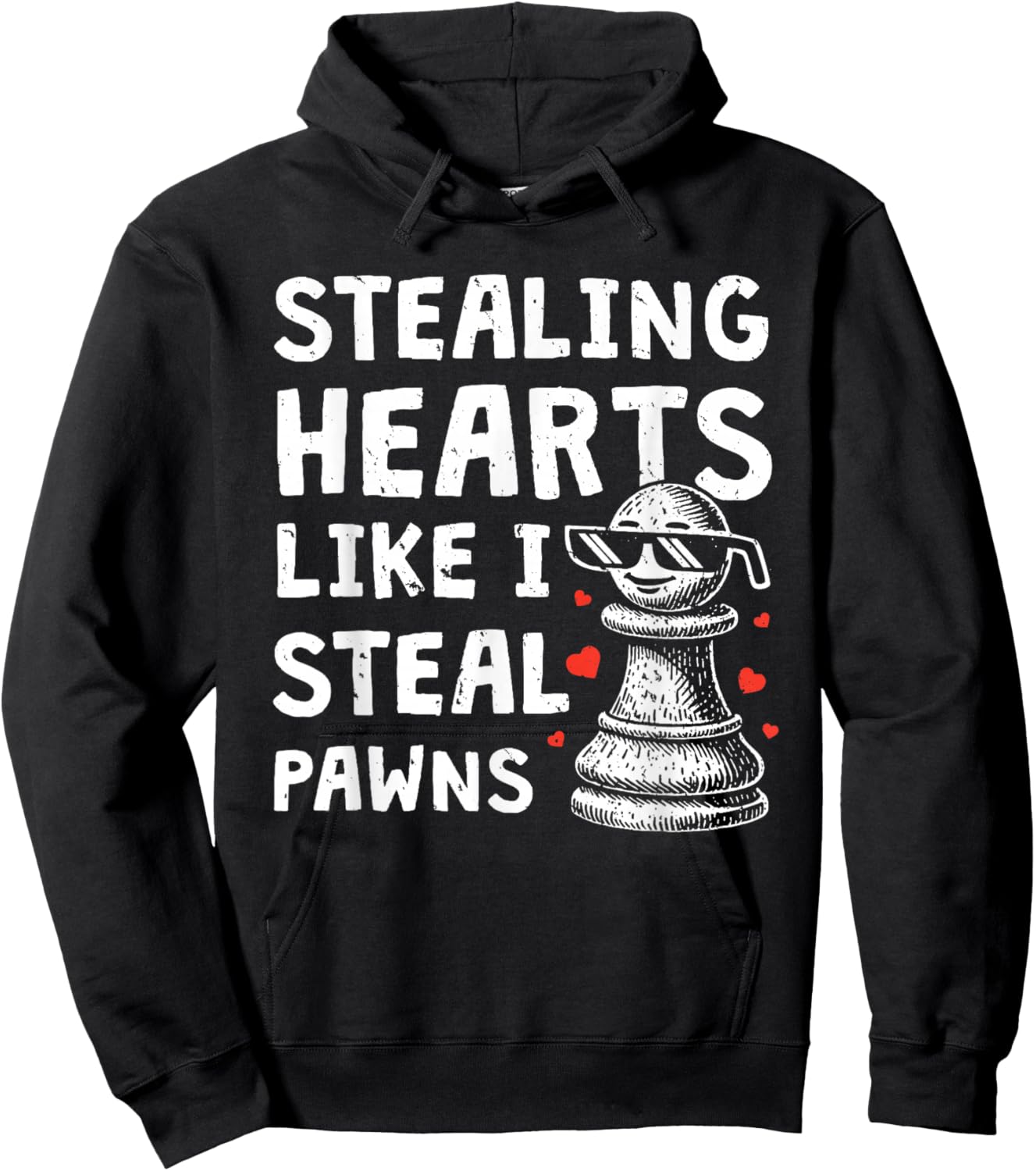 Funny Chess Valentines Day Stealing Heart Like I Steal Pawns Hoodie - Hoodie | Black