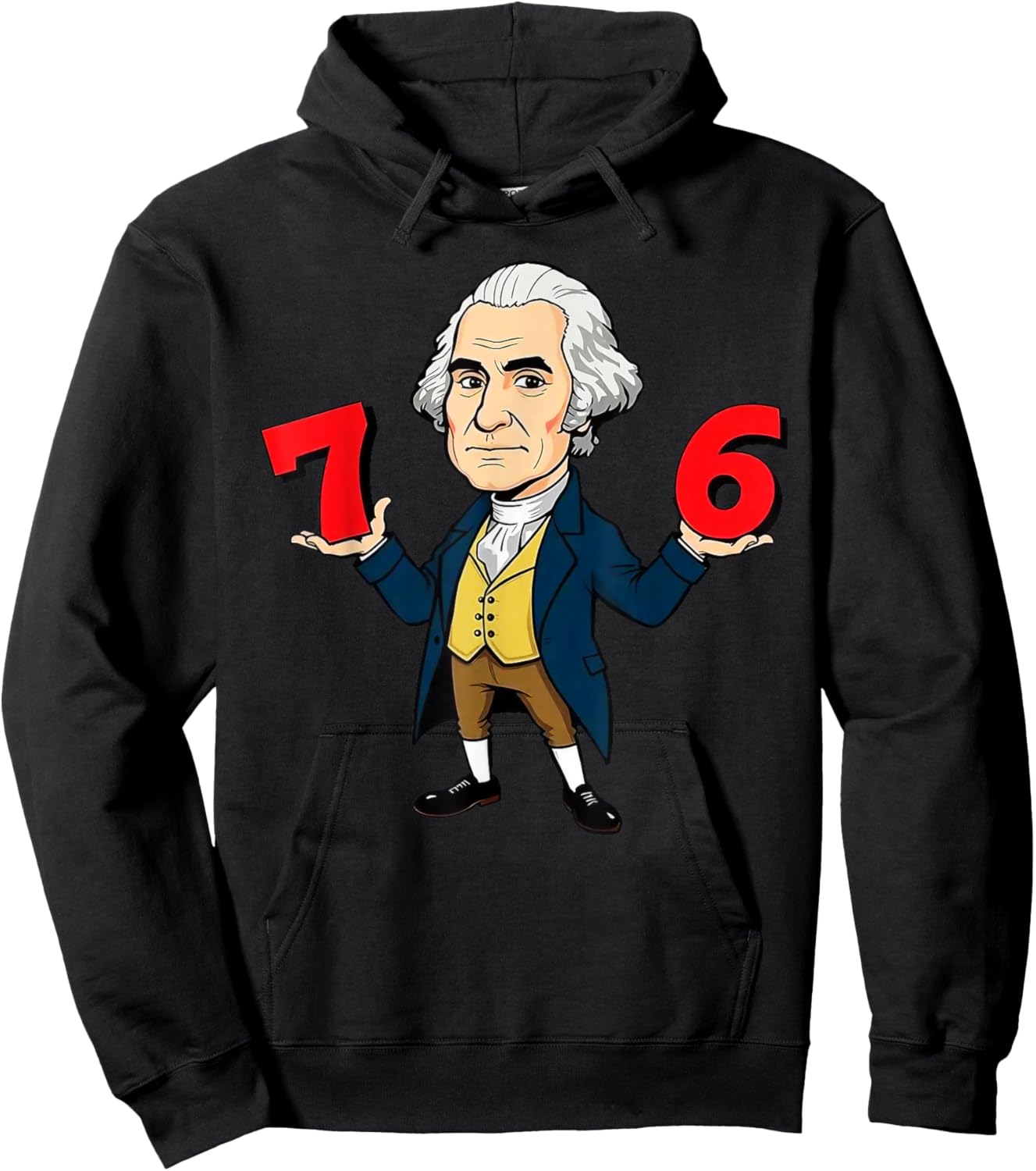 6-7 7-6 George Washington Shirt Six Seven American Design Hoodie - Hoodie | Black