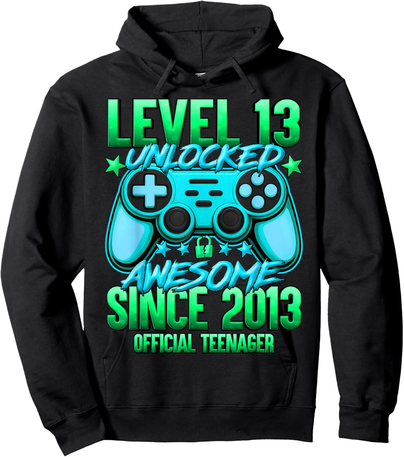 Official Teenager Level 13 Unlocked Boys 13th Birthday Boy Hoodie - Hoodie | Black