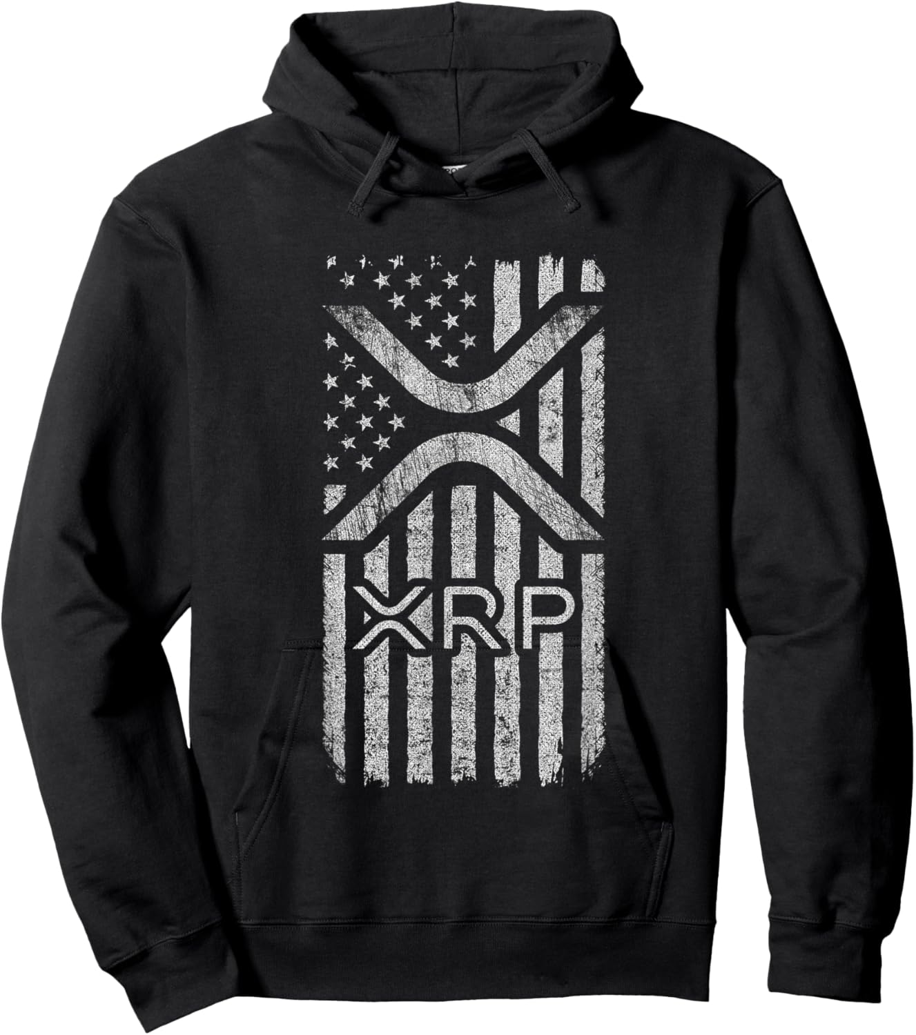 XRP Crypto - XRP Cryptocurrency - American Flag - XRP Hoodie - Hoodie | Black