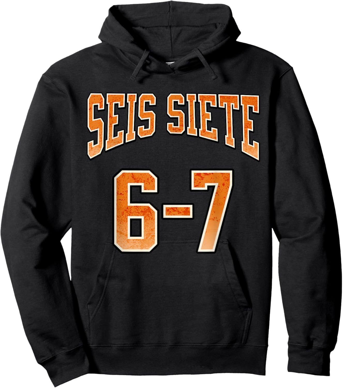 SEIS Siete 67 Spanish Sports Jersey Style College Boys Hoodie - Hoodie | Black