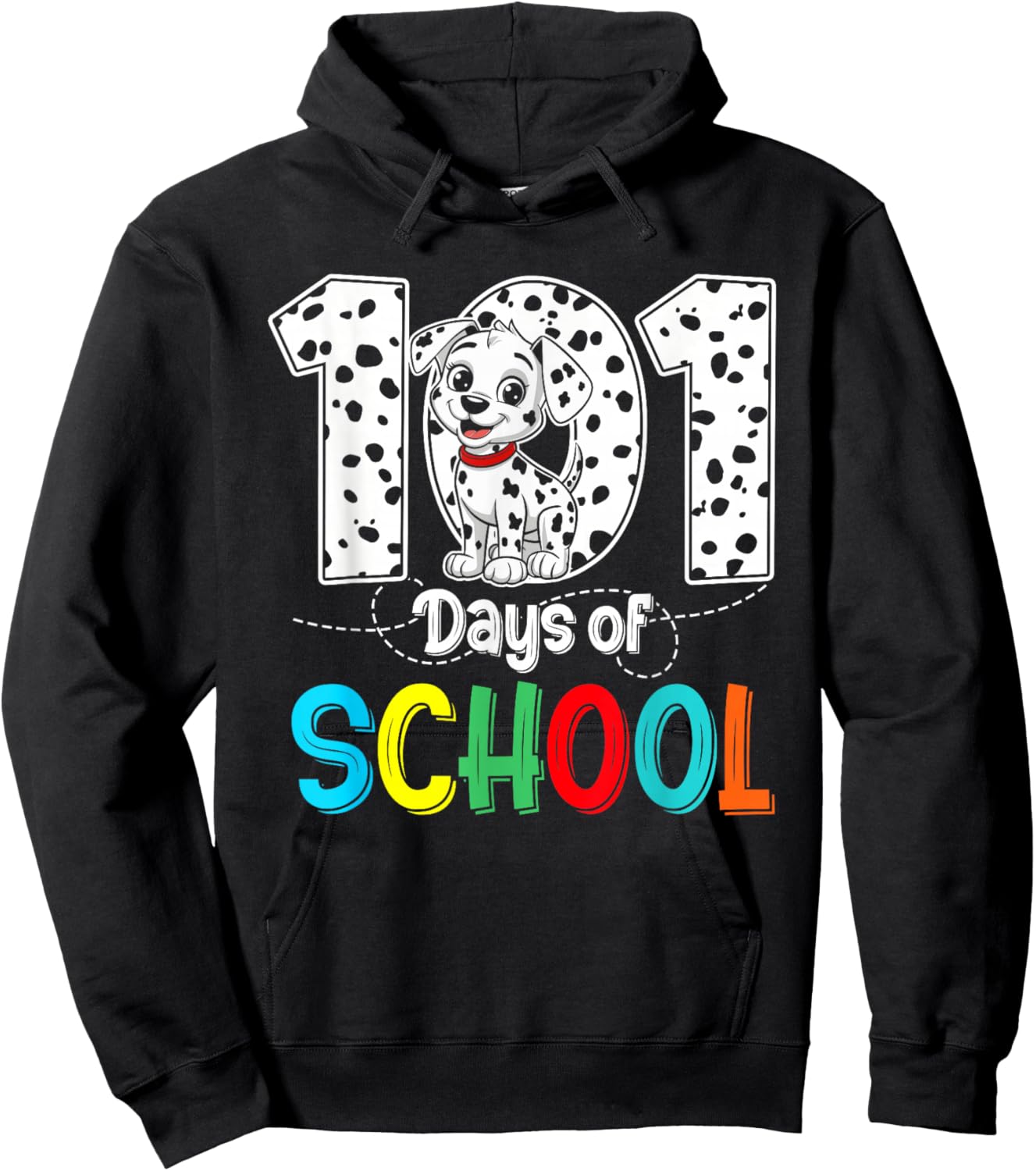 Happy 101 Days School Cute Dog 100 Days Smarter Student Kids Hoodie - Hoodie | Black