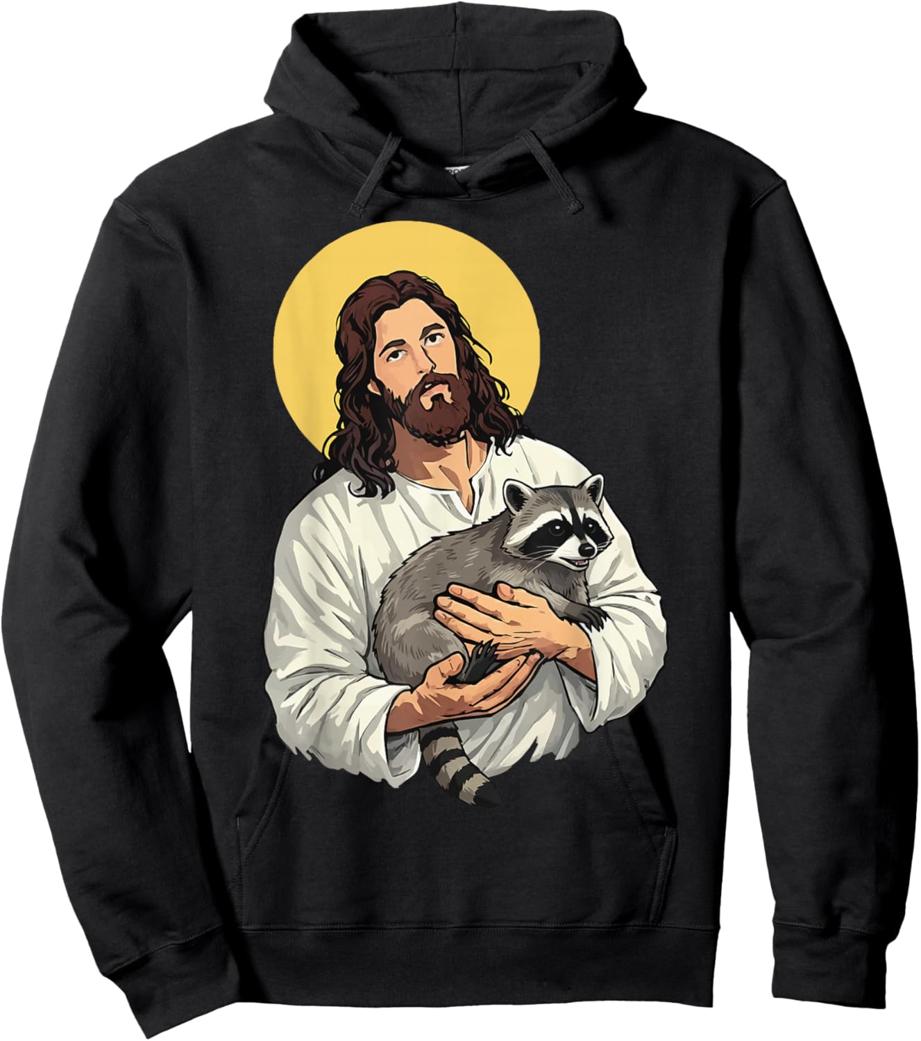 Jesus Holding Raccoon Hoodie - Hoodie | Black