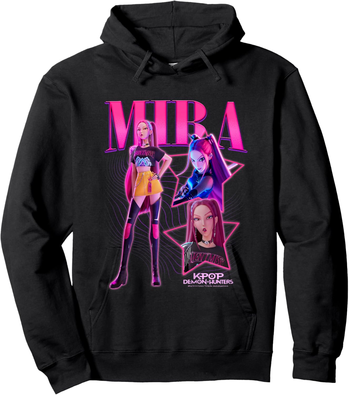 Kpop Demon Hunters Halloween Mira Showcase Y2K Style Poster Hoodie - Hoodie | Black