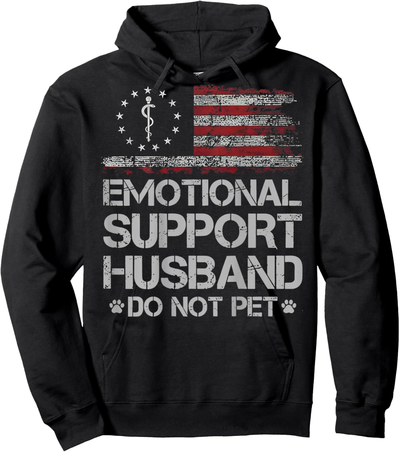 Do Not Pet Emotional Support Husband (on Back) Hoodie - Hoodie | Black