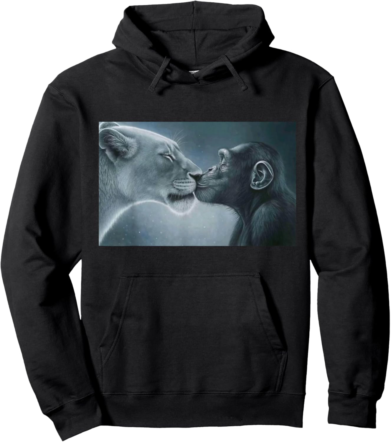 Lion Yelling Monkey Meme Rage Bait Hoodie - Hoodie | Black