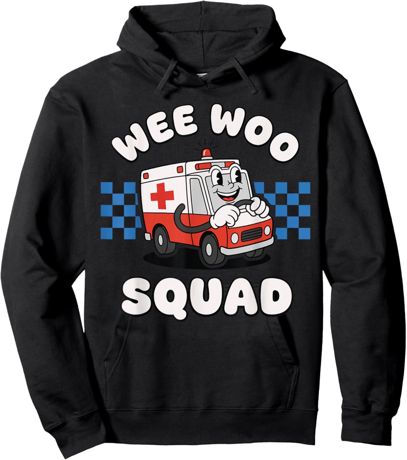 Funny Cute Wee Woo Squad Ambulance Paramedic EMT for Kids Hoodie - Hoodie | Black
