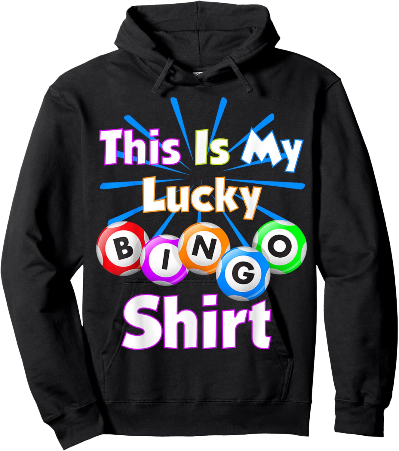 This is My Lucky Bingo Shirt Gambling Bingo Player Men Women Hoodie - Hoodie | Black