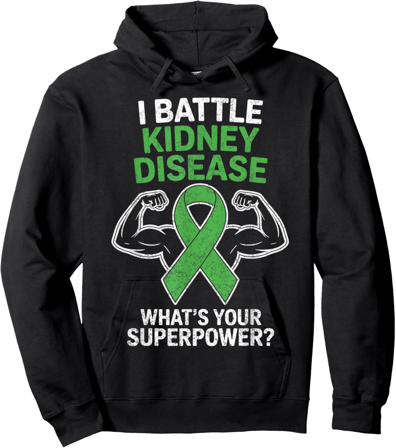 I Battle Kidney Disease Awareness Ribbon CKD Fighter Warrior Hoodie - Hoodie | Black