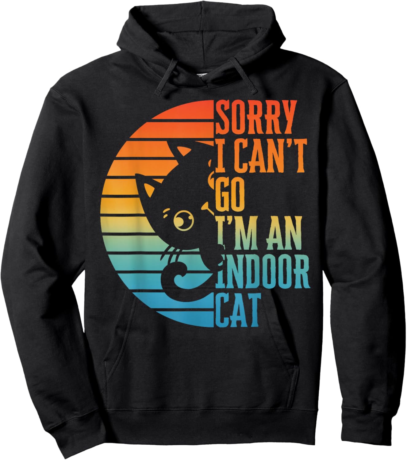 Sorry I Can't Go I'm an Indoor Cat Introvert Cats Lover Hoodie - Hoodie | Black