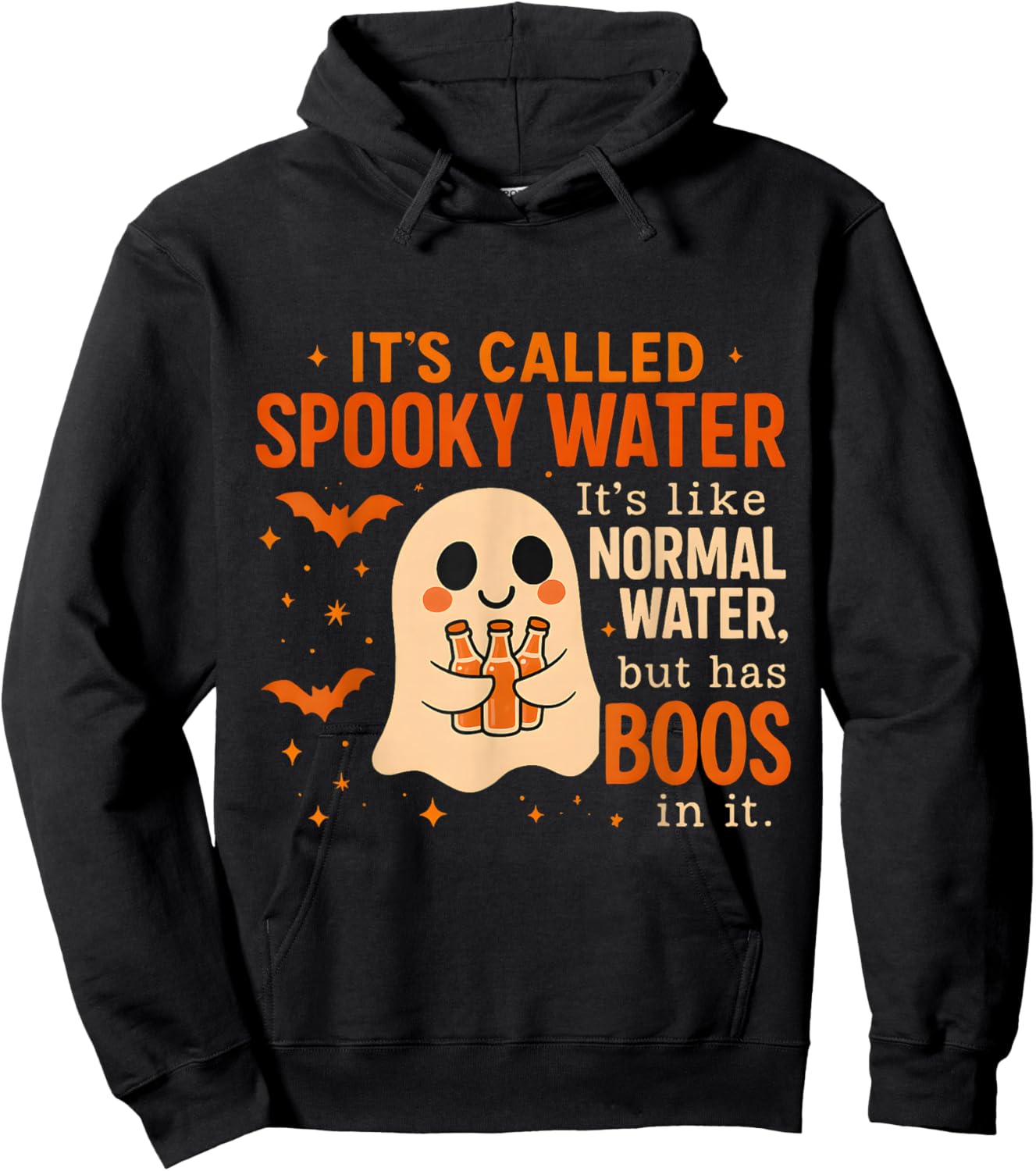 Cute Spooky Water Ghost Pun Funny Halloween Boo Hoodie - Hoodie | Black