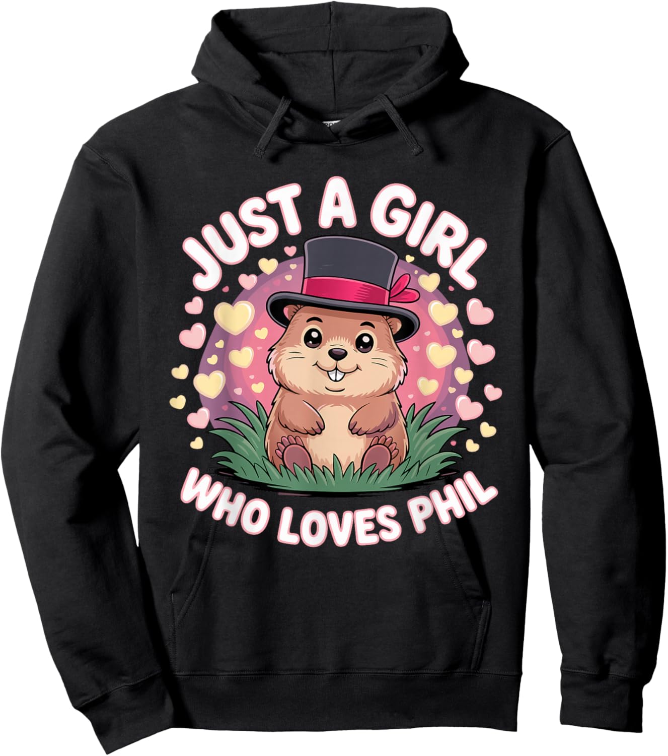 Punxy Phil's Groundhog Day Costume February 2nd Cute Girls Hoodie - Hoodie | Black