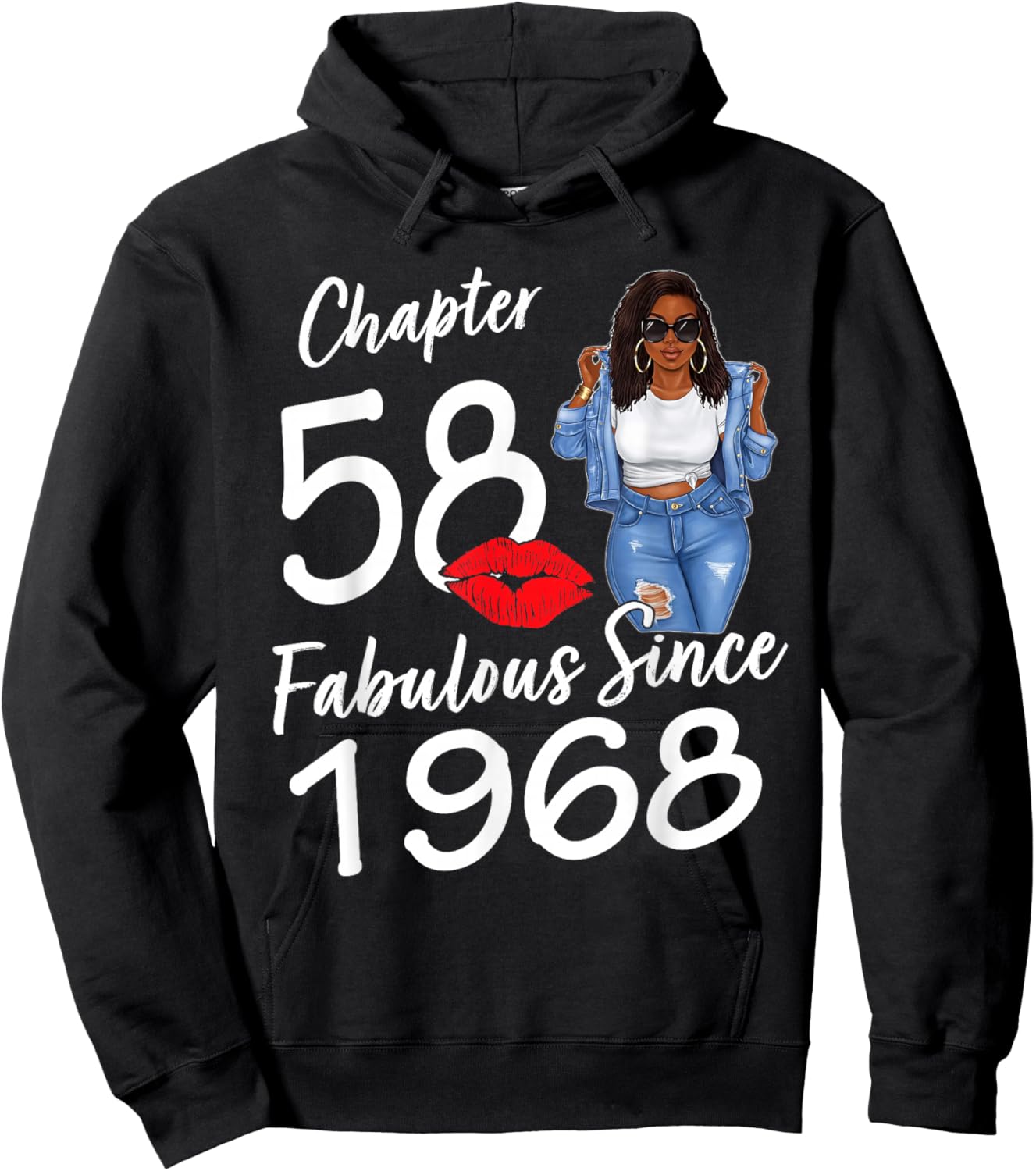 Chapter 58 Fabulous Since 1968 Black Women Birthday Hoodie - Hoodie | Black