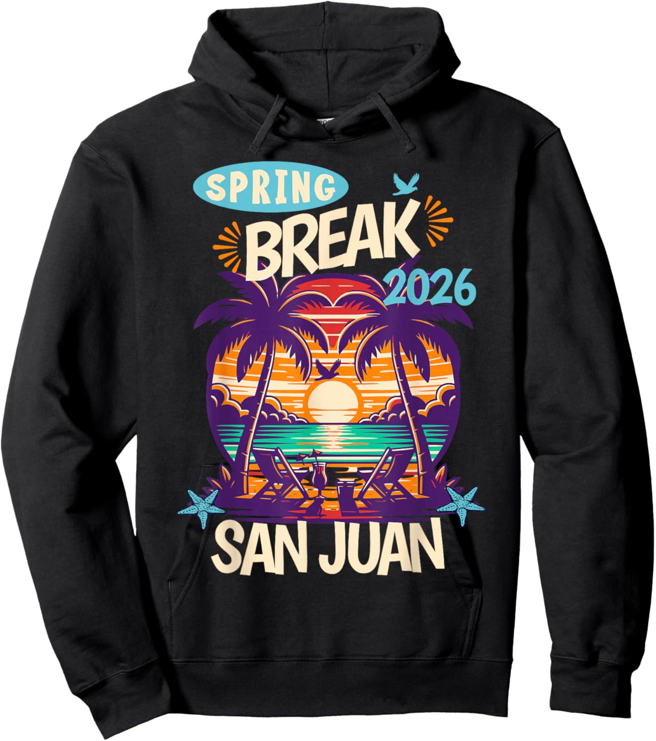 San Juan 2026 Family Spring Break Caribbean Island Vacation Hoodie - Hoodie | Black